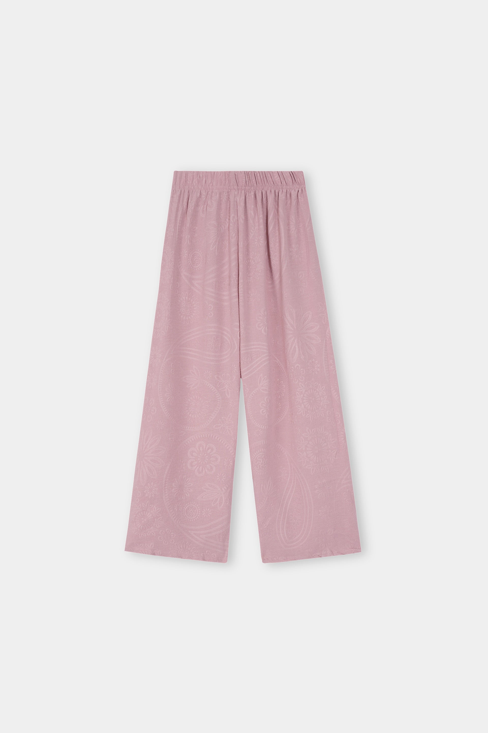 Girls Imported Polyester Pink Wide Leg Trouser