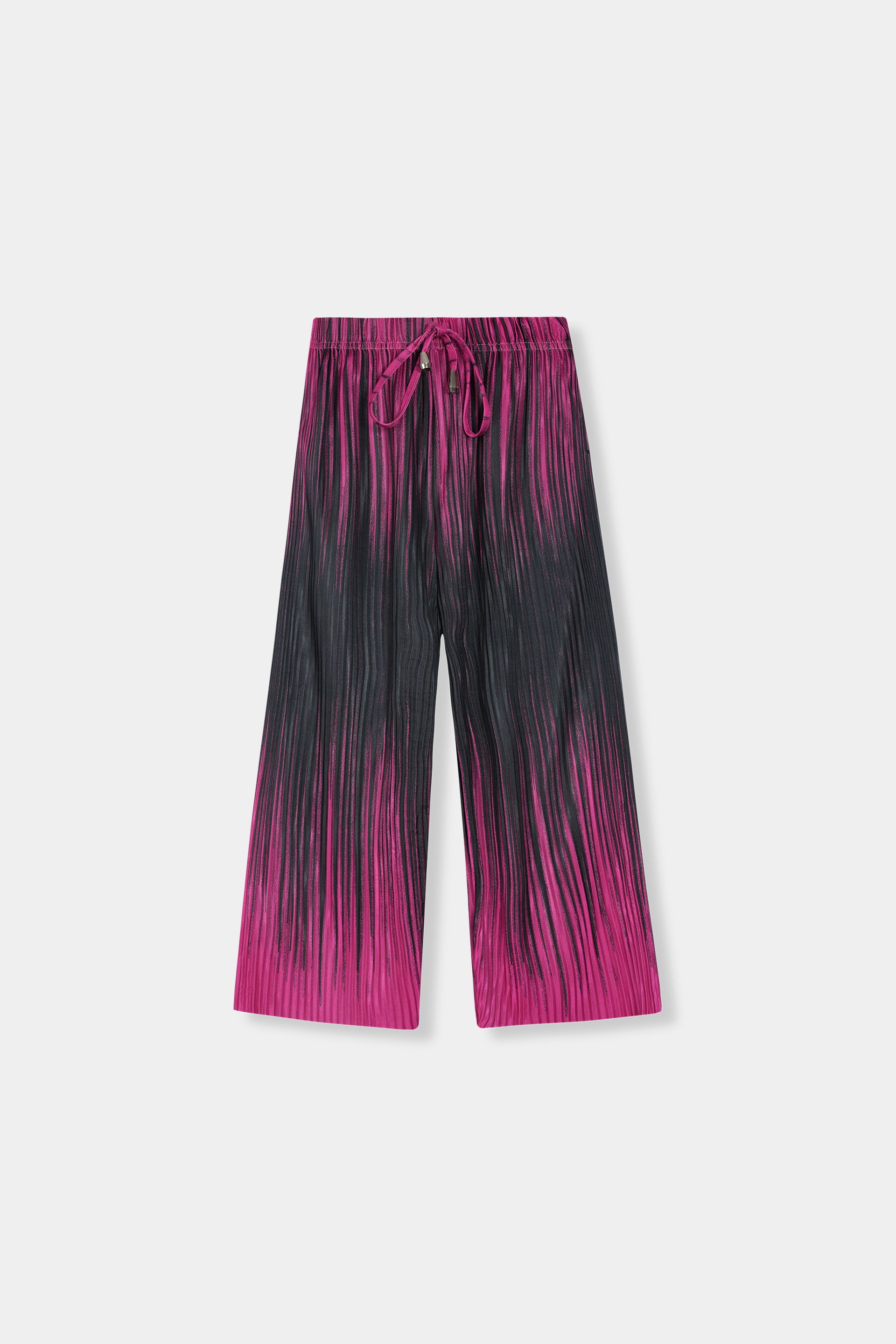 Girls Imported Pleated Pink And Black Trousers