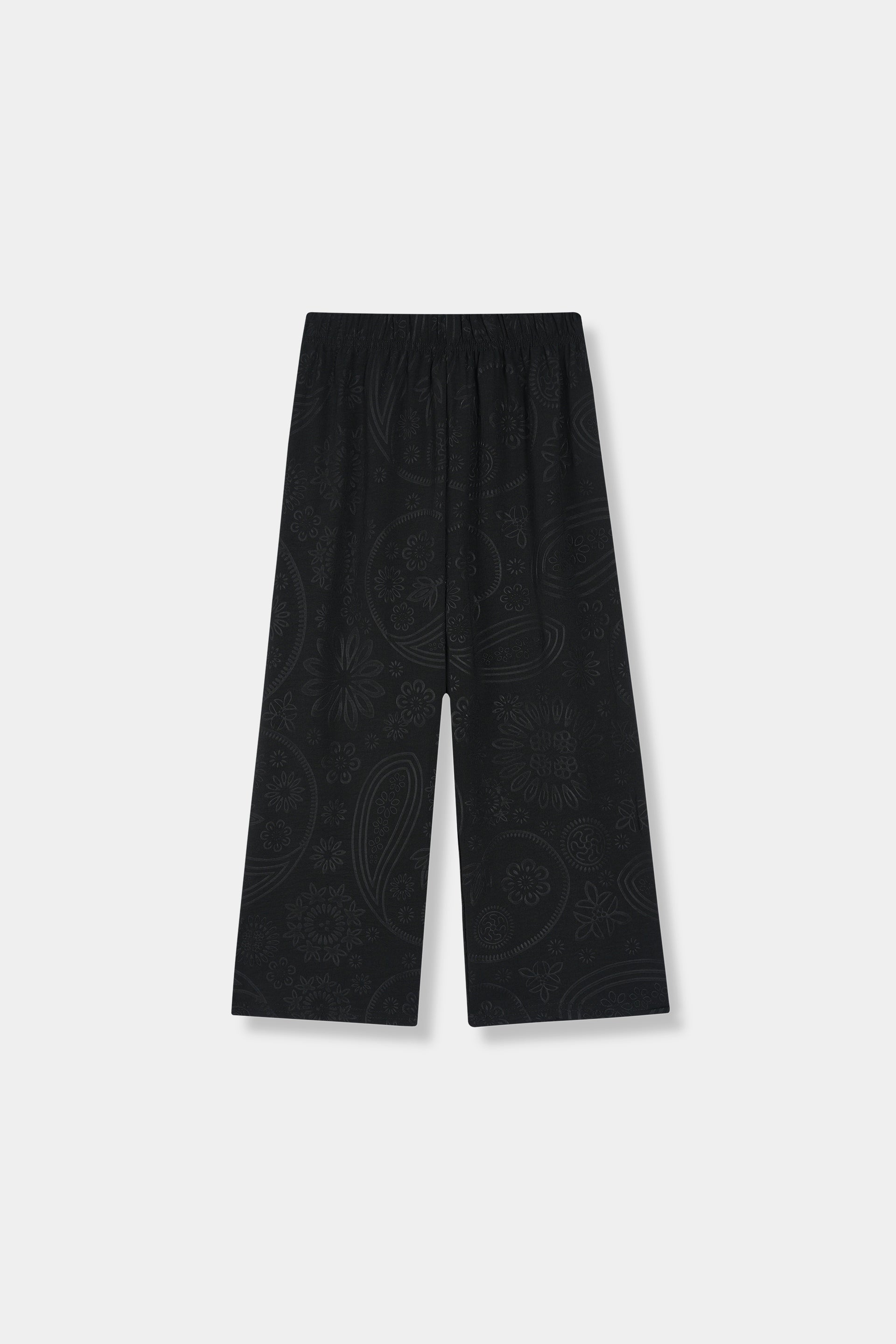 Girls Imported Polyester Black Wide Leg Trouser