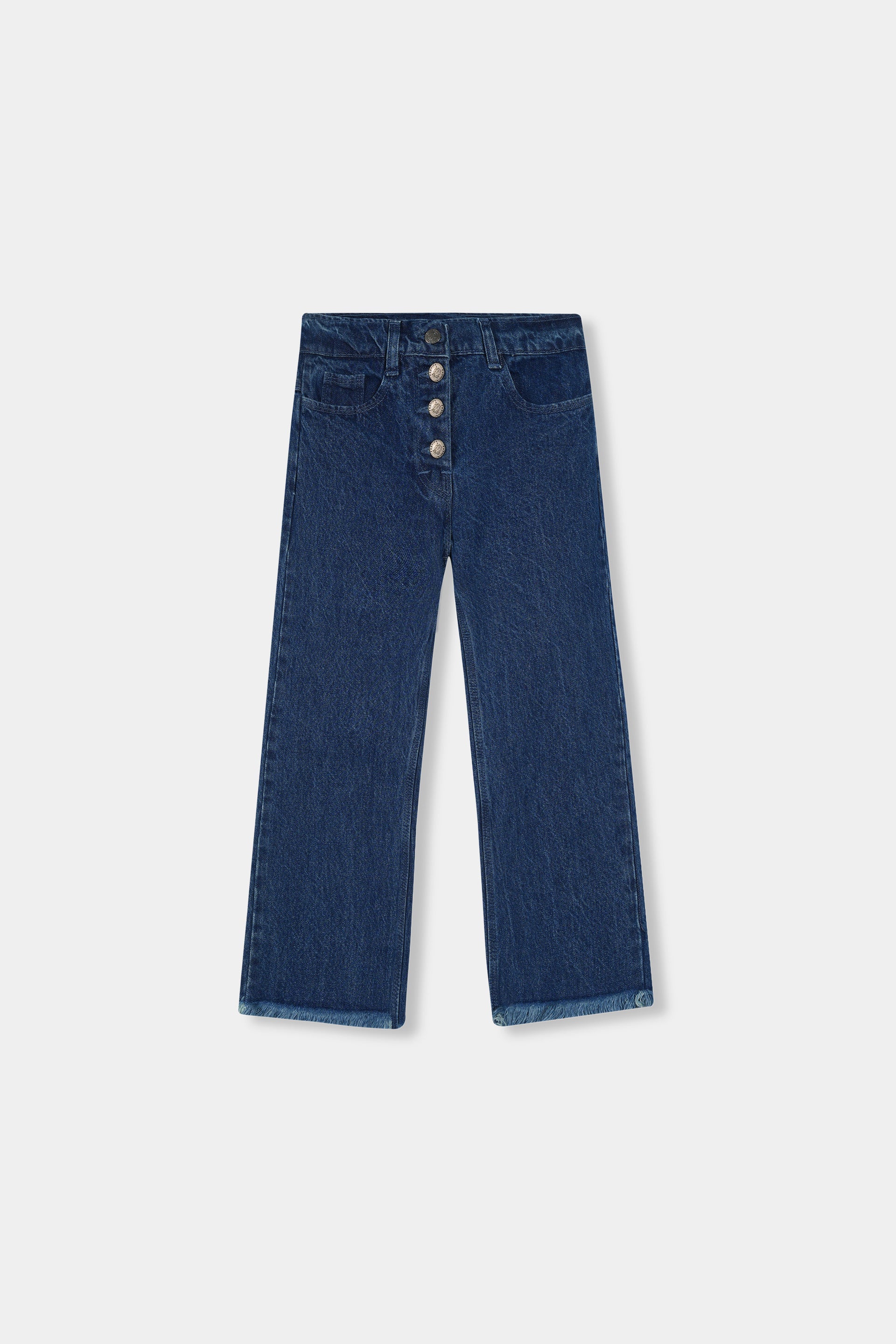 Girls Imported Denim Navy Blue Stretch Flared Jeans