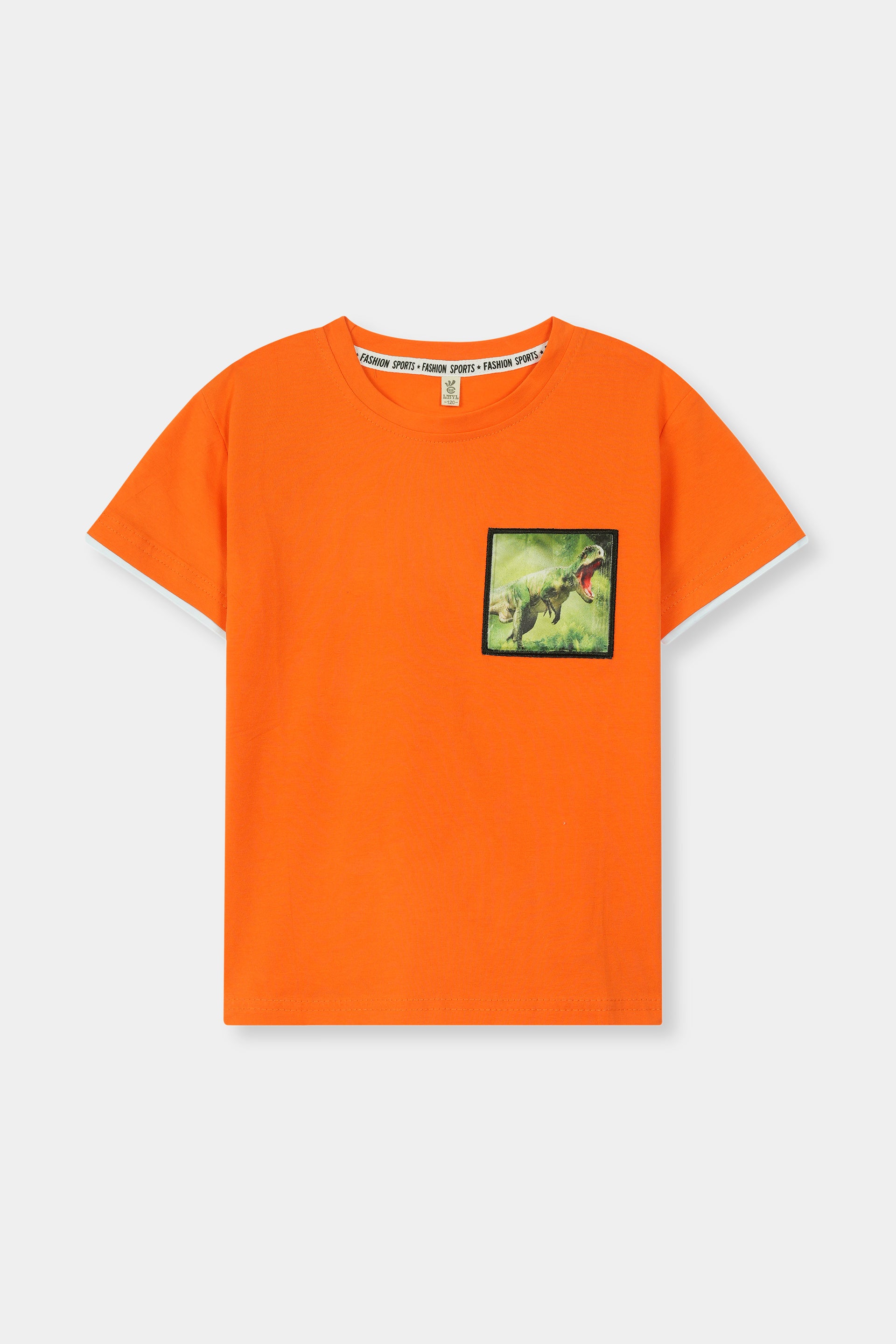 Boys 100% Imported Soft Cotton Orange Graphics Printed T-Shirt