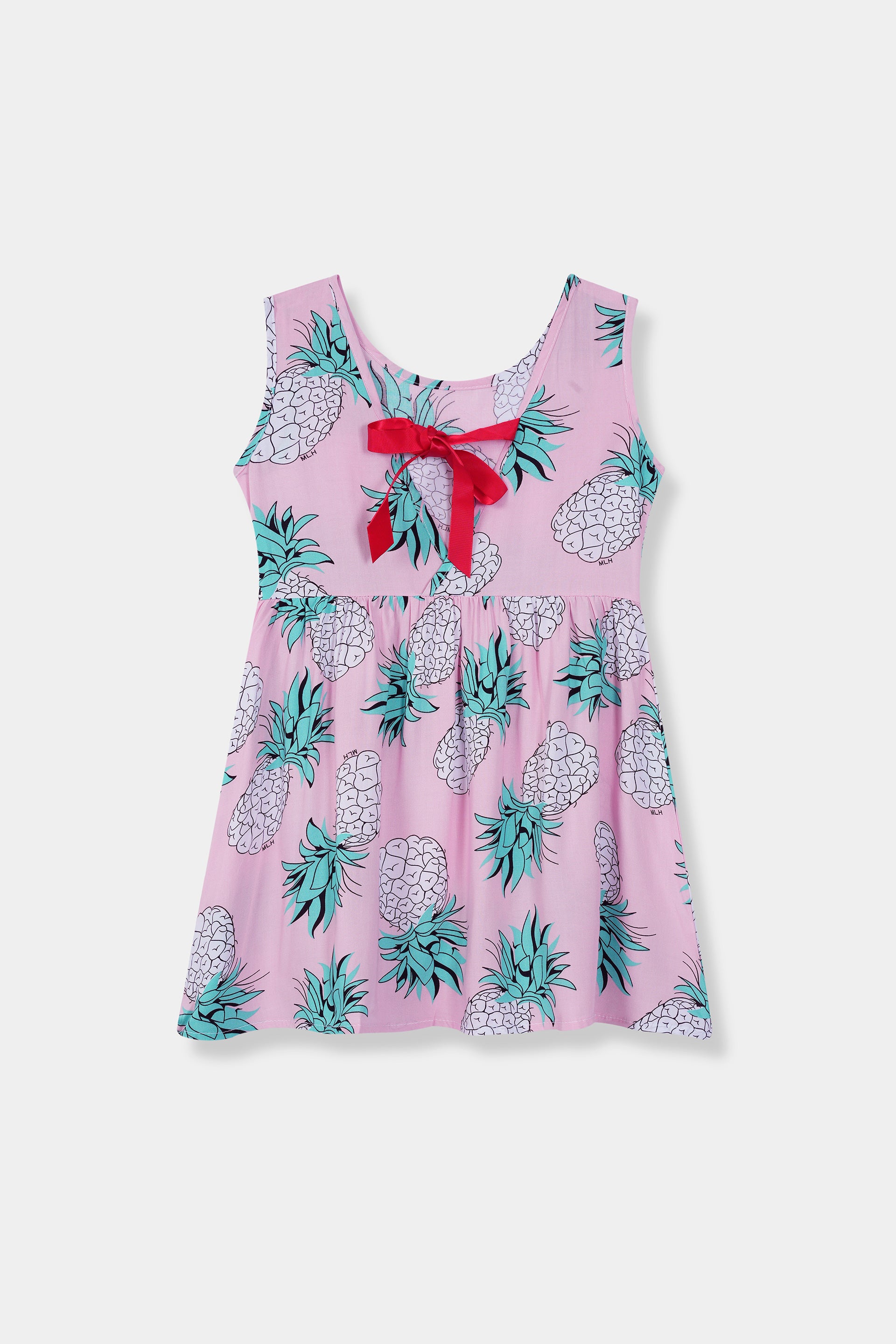 Girls 100% impoted All Over Flower Printed Soft Cotton Frock