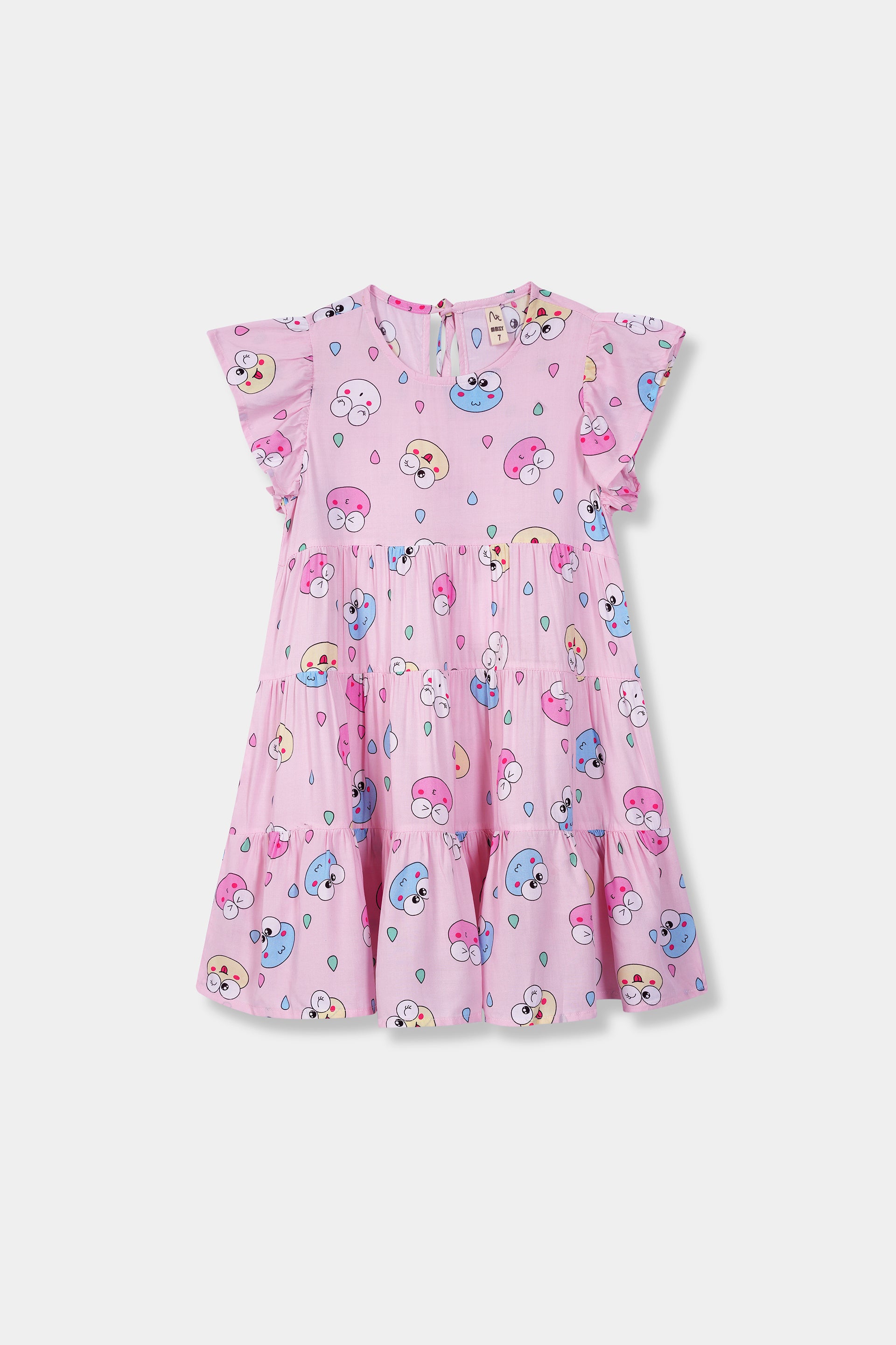 Girls 100% impoted All Over Printed Soft Cotton Frock