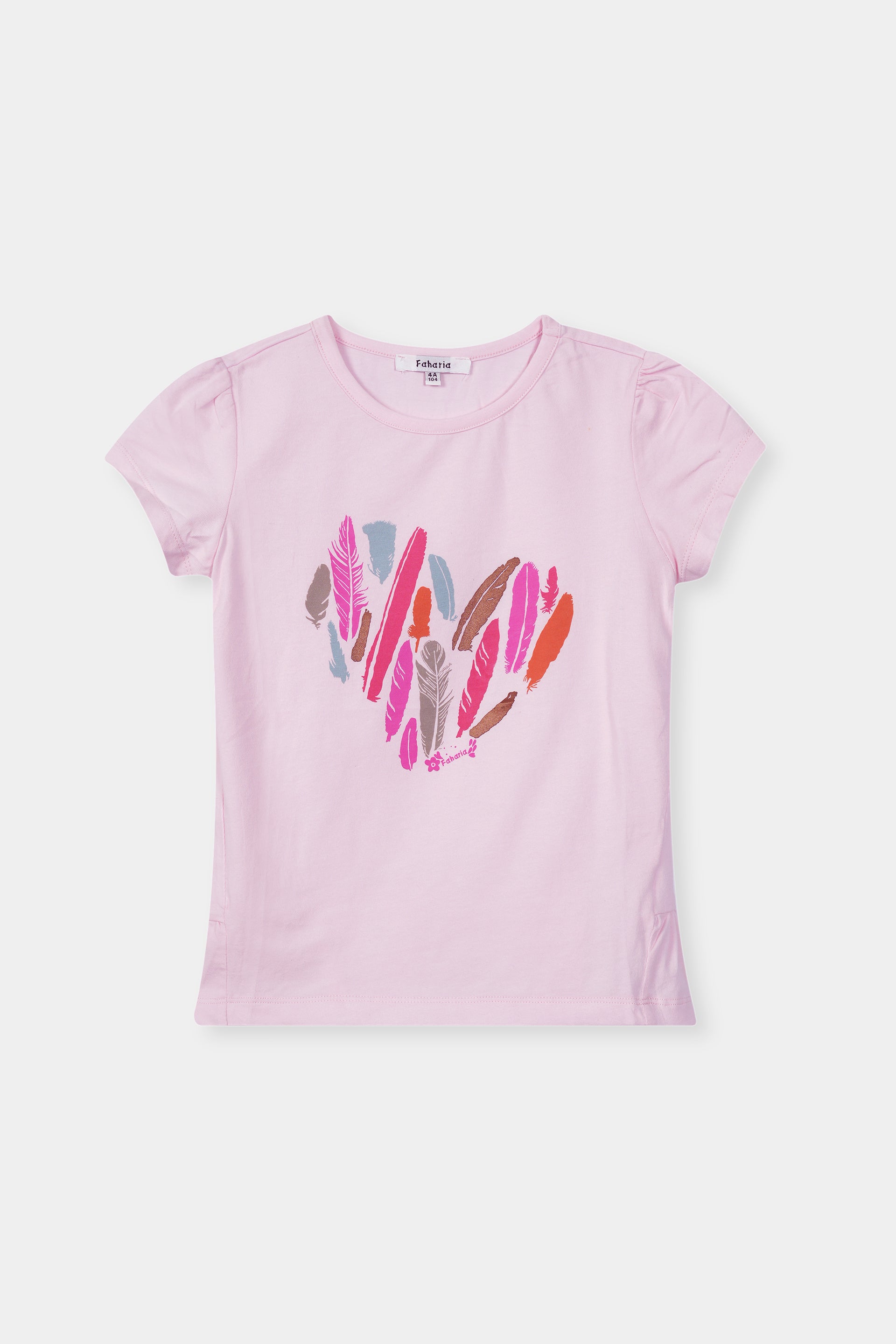 Girls 100% Imported Soft Cotton Pink Graphics Printed T-Shirt
