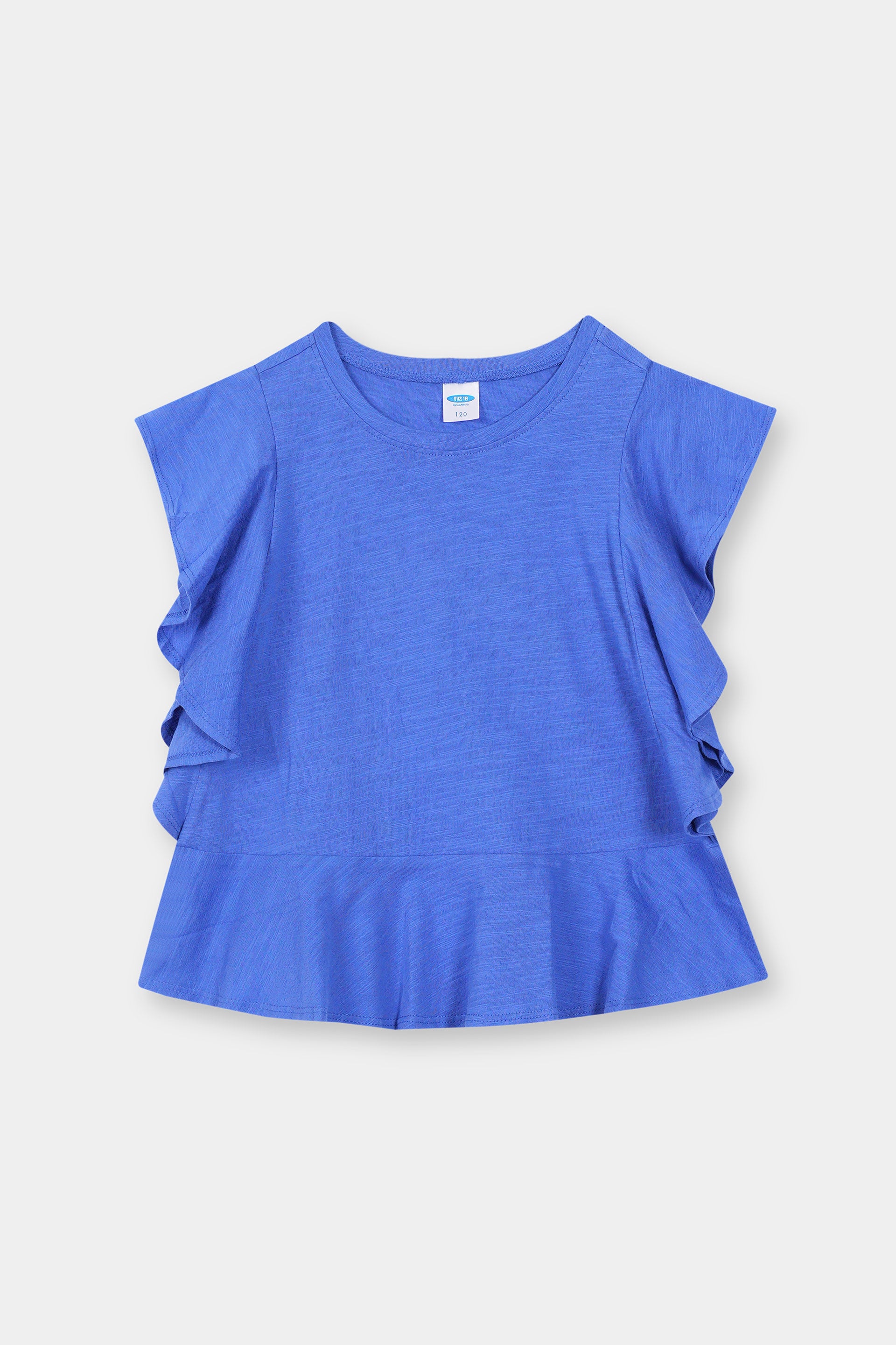 Girls 100% Imported Soft Cotton Frill Royal Blue Frocks
