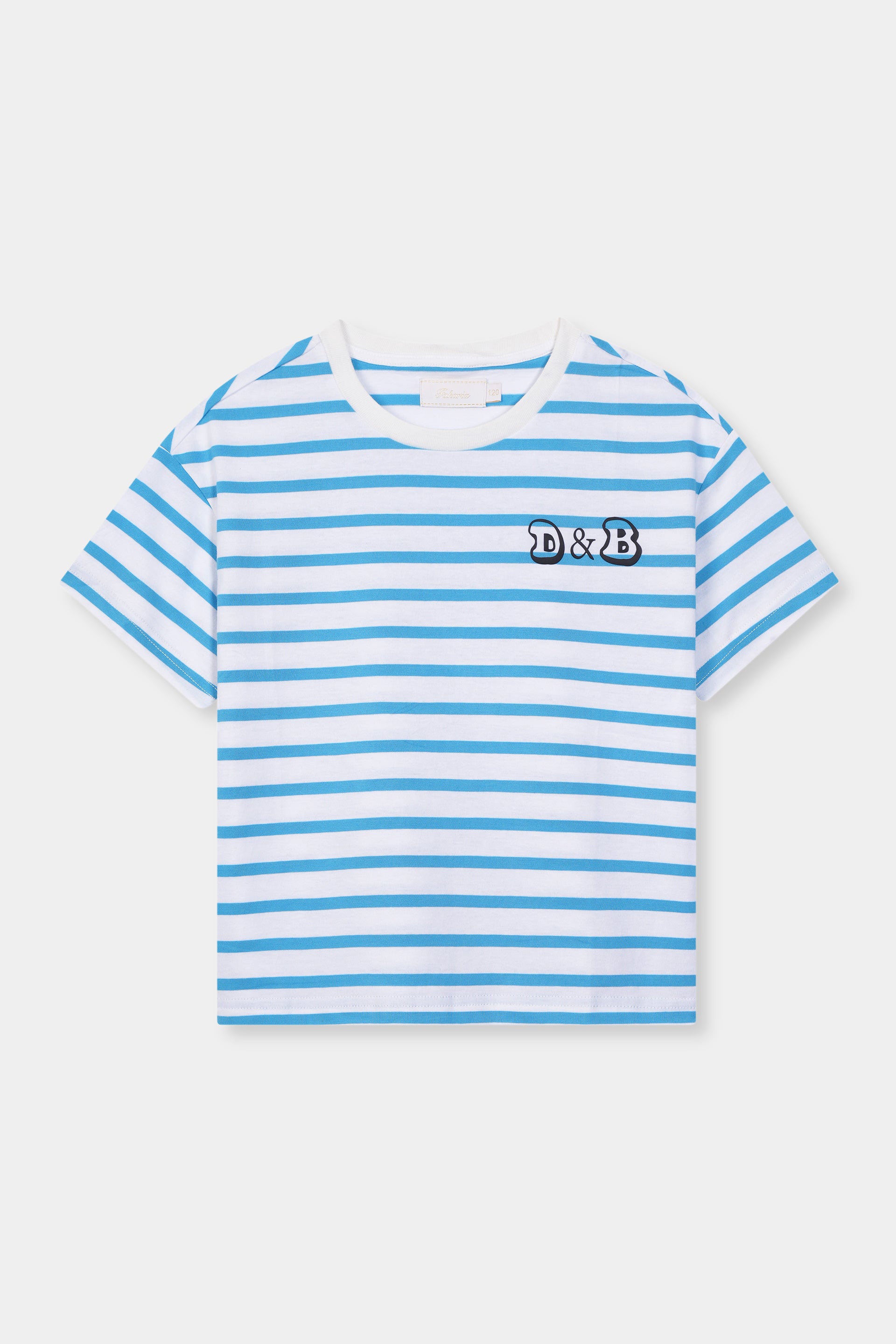 Boys 100% Imported Soft Cotton Blue And White Stripe T-Shirt