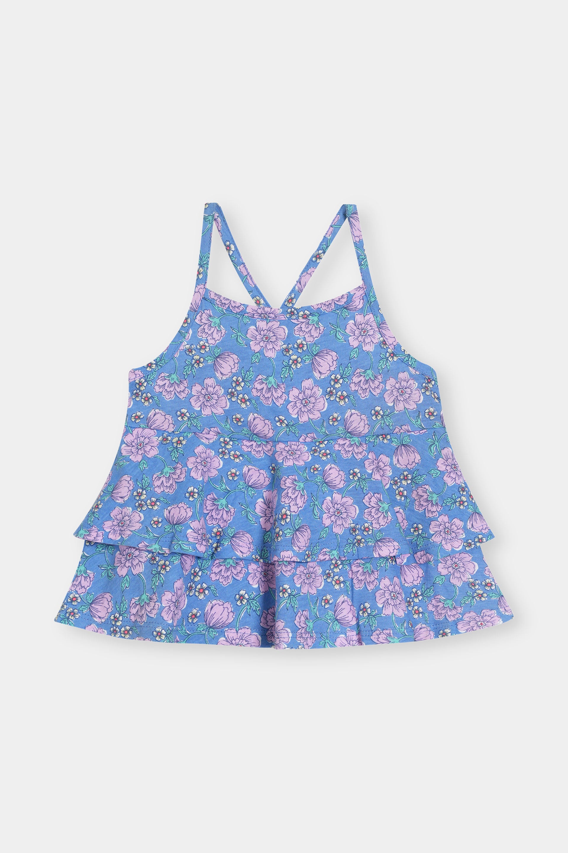 Girls 100% Imported Soft Cotton All Over Flower Printed Frocks