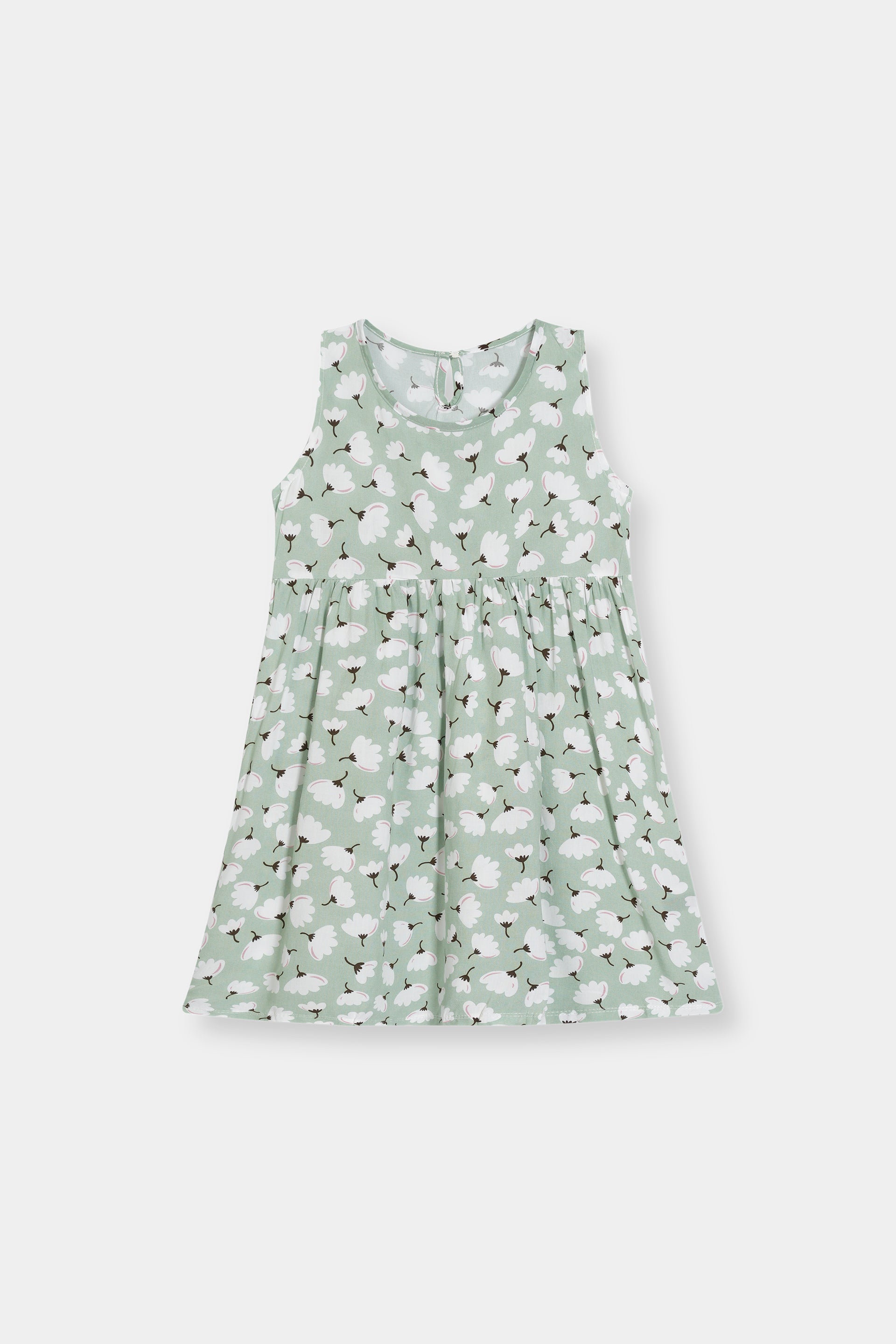 Girls 100% Imported Soft Cotton All Over Flower Printed Frock