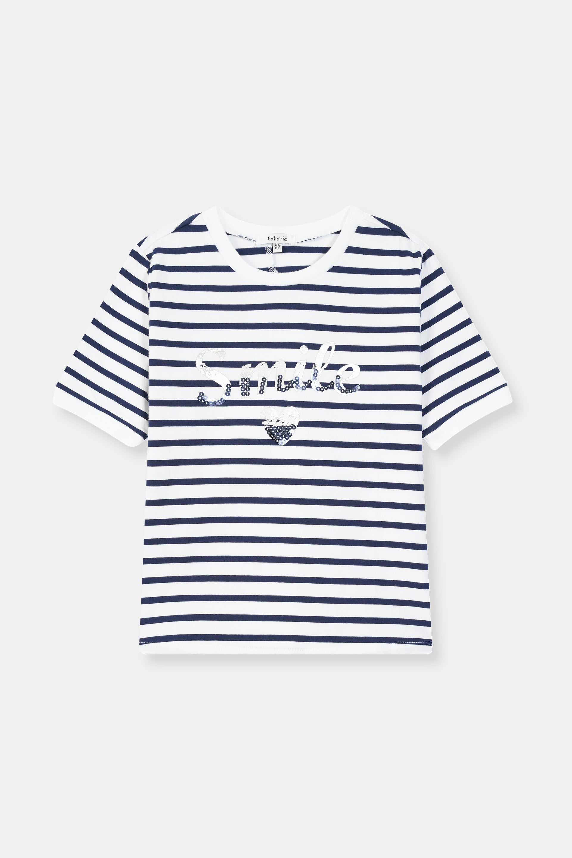 Girls 100% Imported Soft Cotton Black And White Stripe T- Shirt