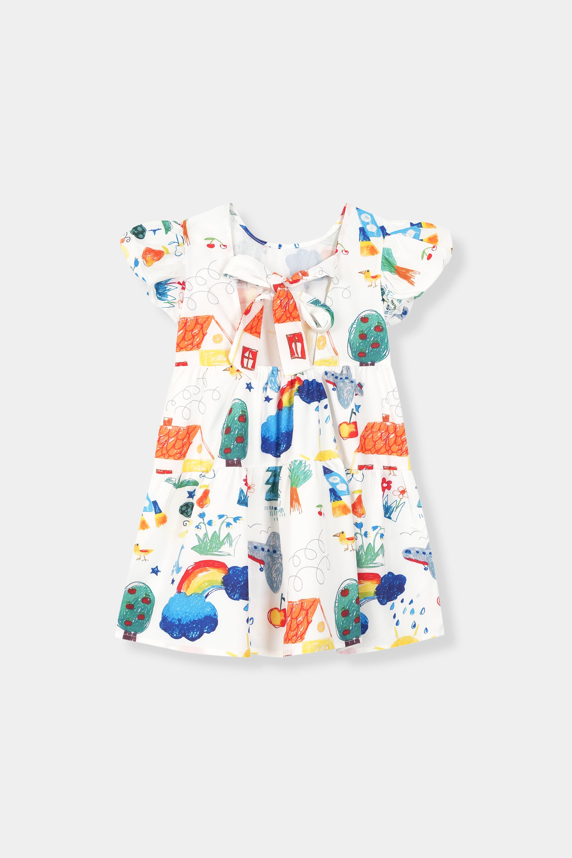 Girls 100% Imported Soft Cotton All Over Printed Frock