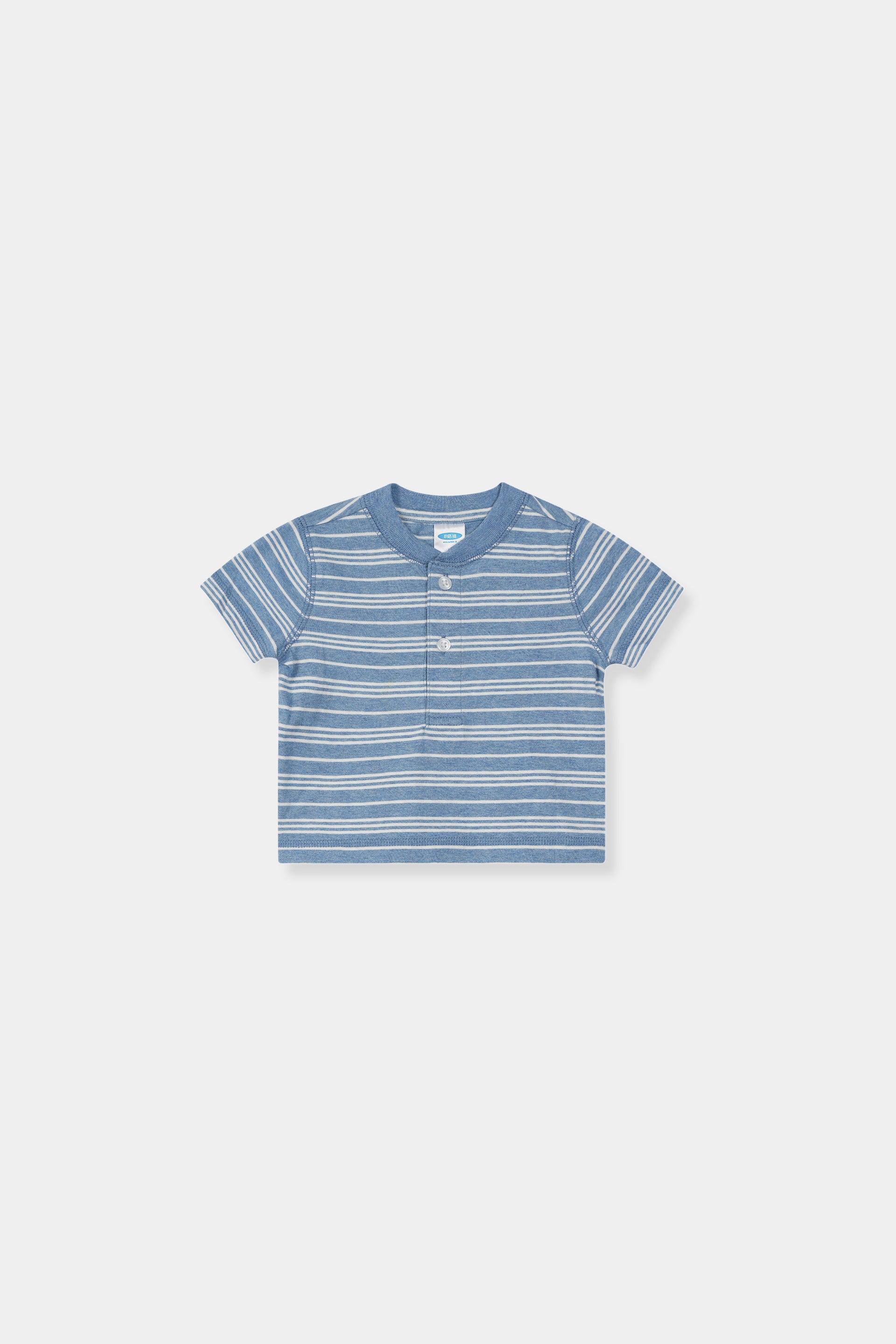 Boys 100% Imported Soft Cotton Blue And White Stripe T-Shirt