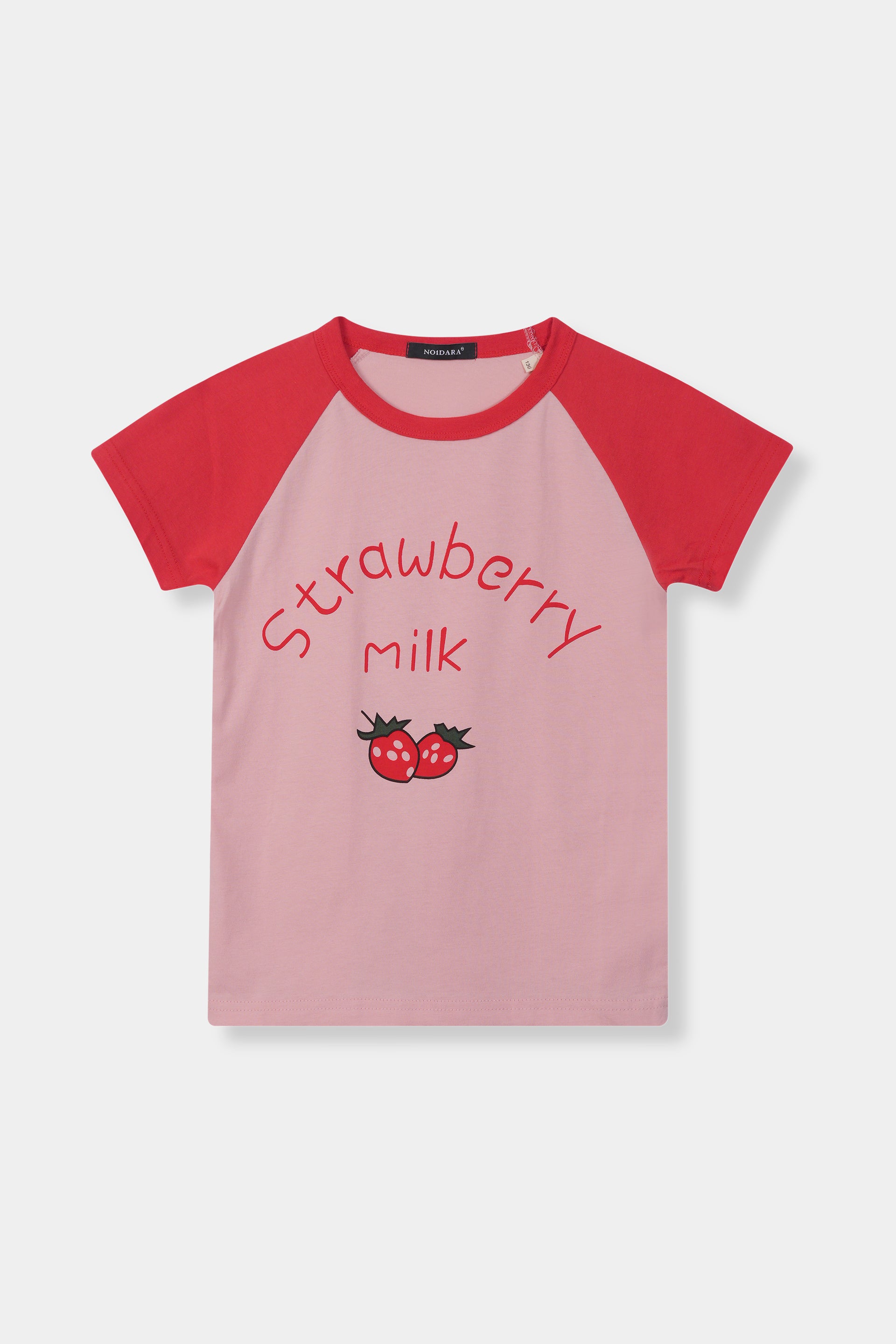 Boys 100% Imported Soft Cotton Red Strawbery Printed T-Shirt