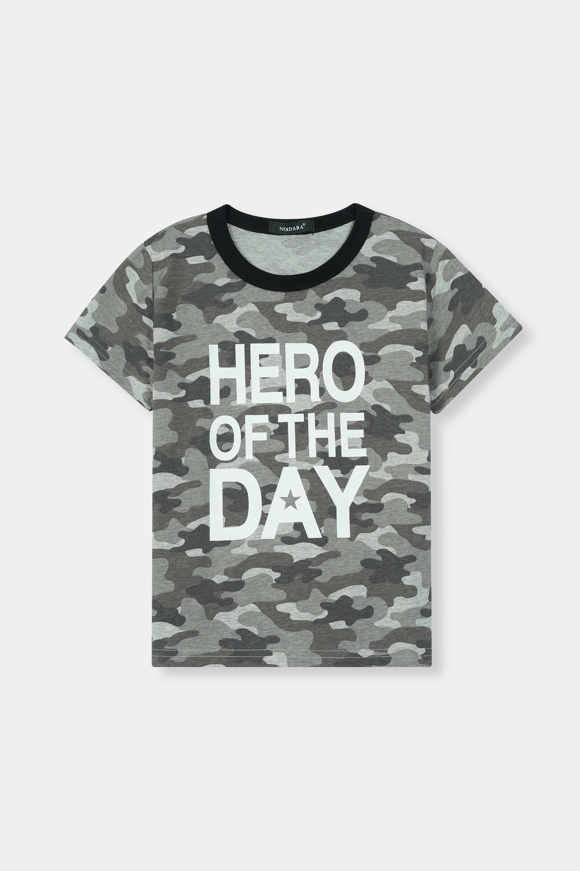 Boys 100% Imported Soft Cotton Camo Printed T-Shirt