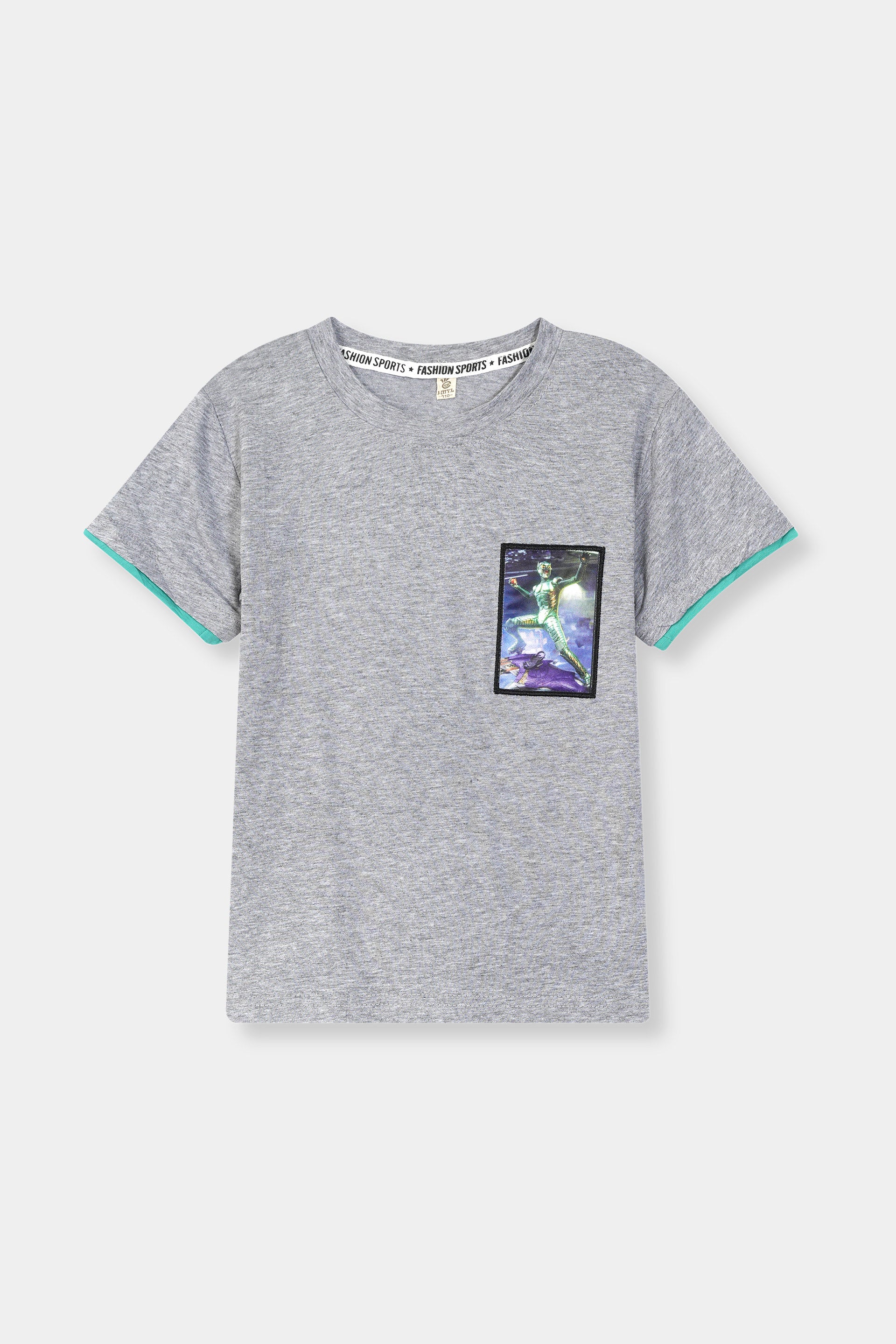 Boys 100% Imported Soft Cotton Light Grey Graphics Printed T-Shirt