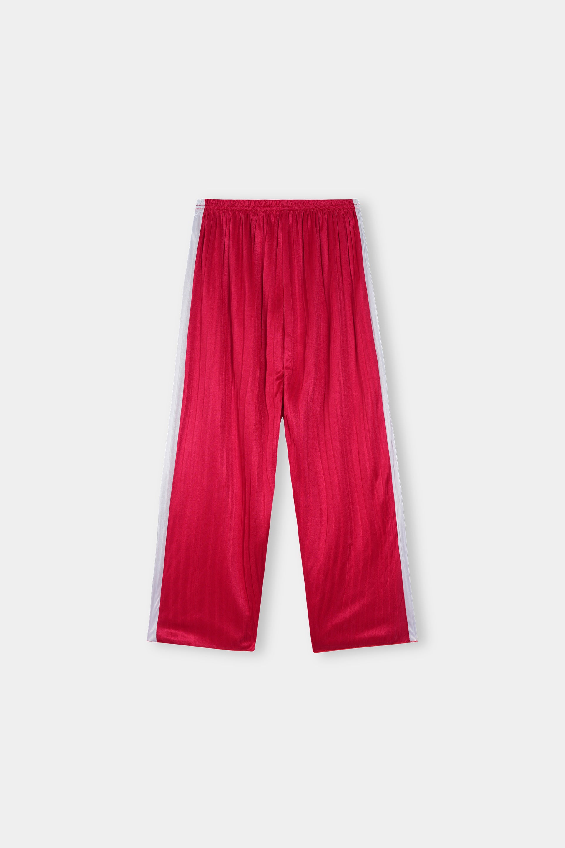 Girls Imported Linen Cotton Red And White Stripe Trouser