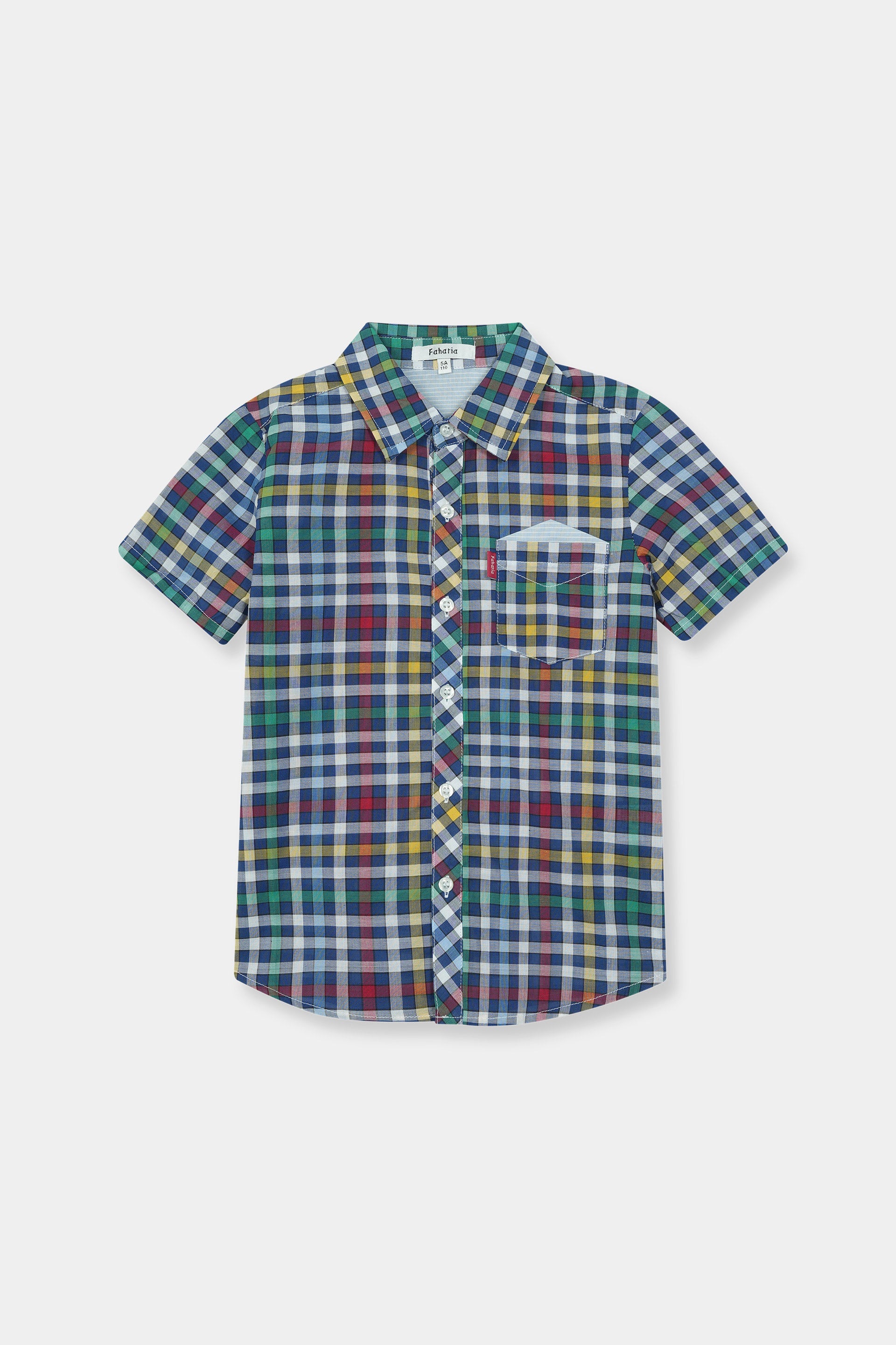Boys 100% Imported Soft Cotton Check Casual Shirt Short Sleeve