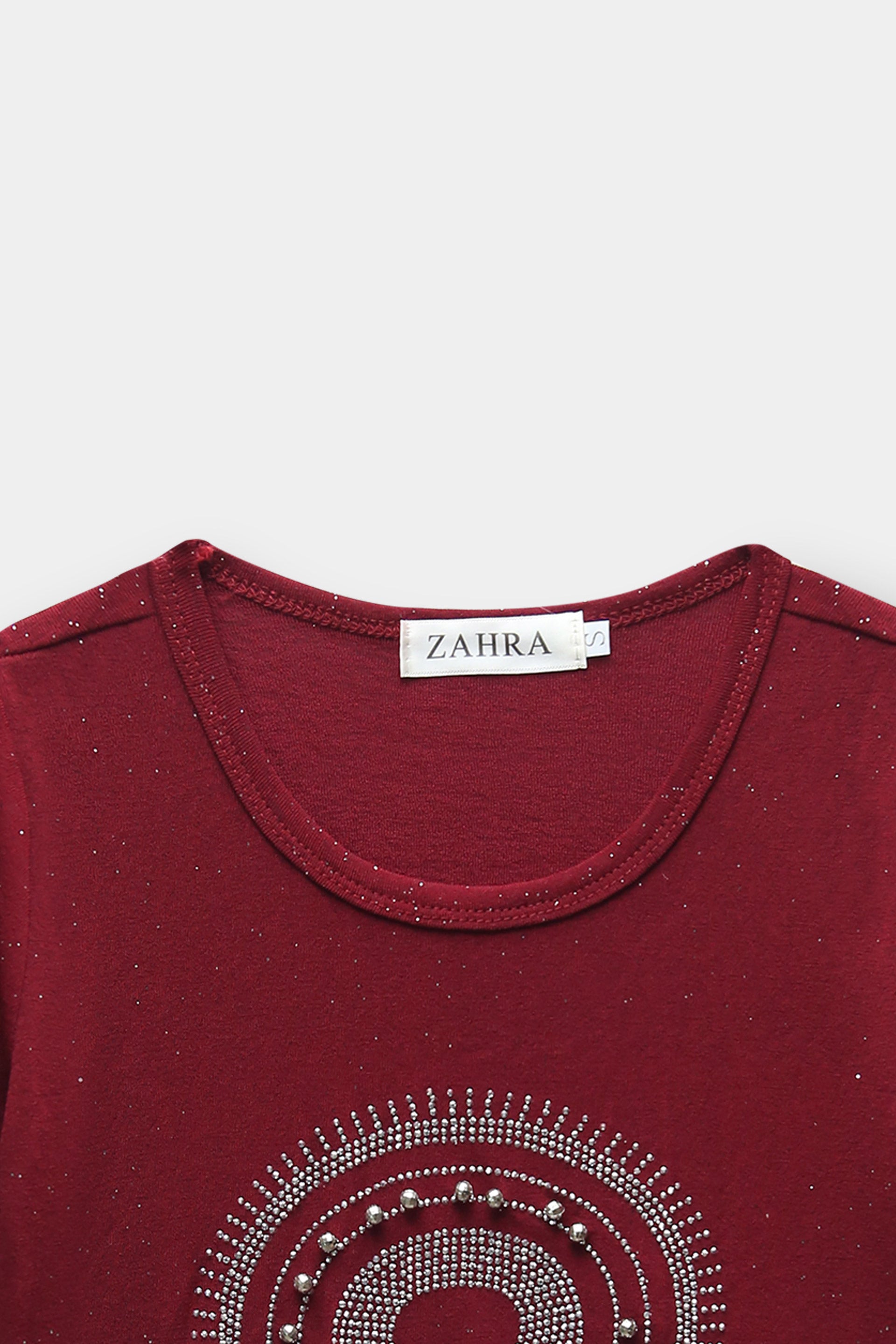 Girls Imported Cotton Graphics Printed Burgundy Top