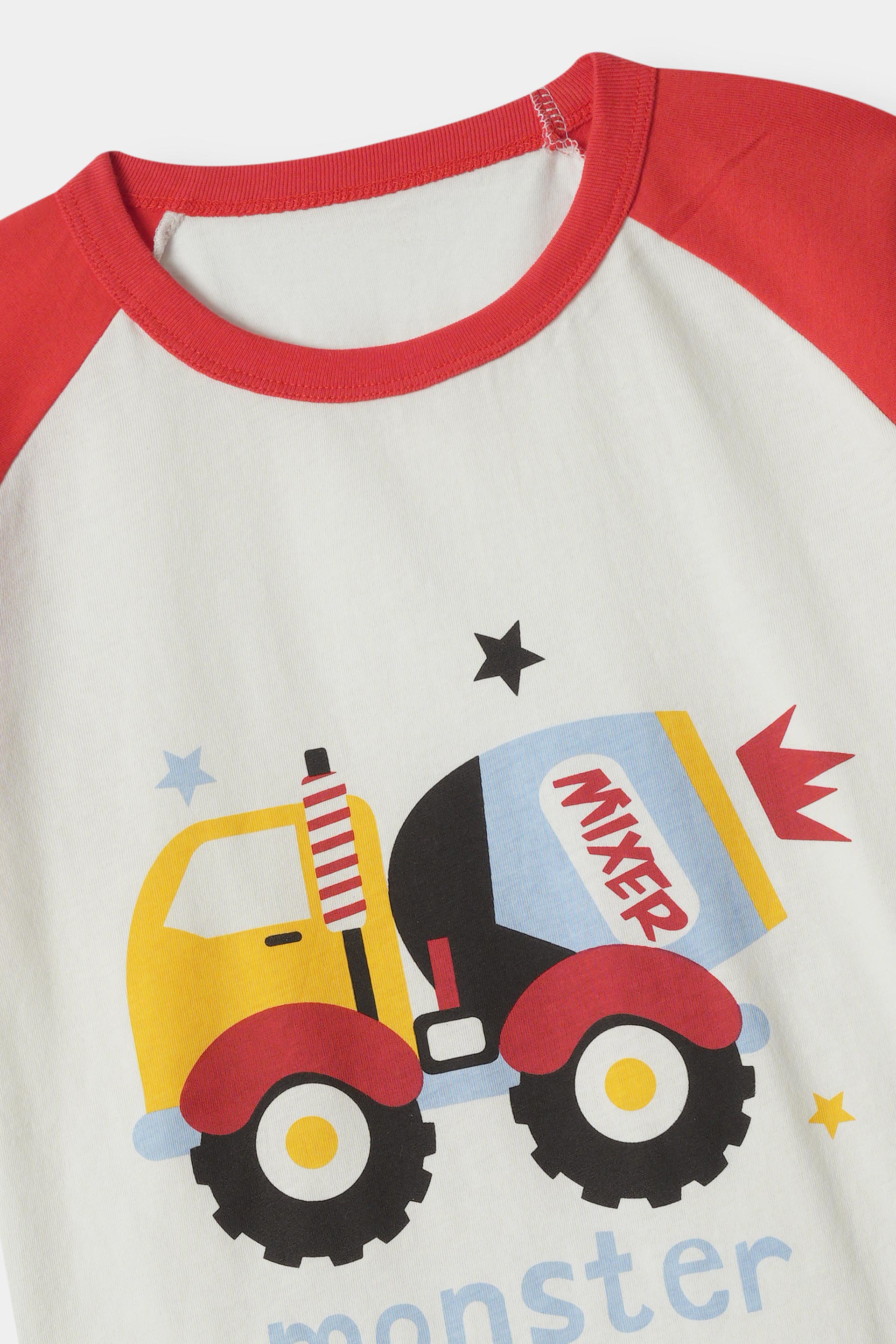 Boys 100% Imported Soft Cotton White And Red Graphics Printed T-Shirt