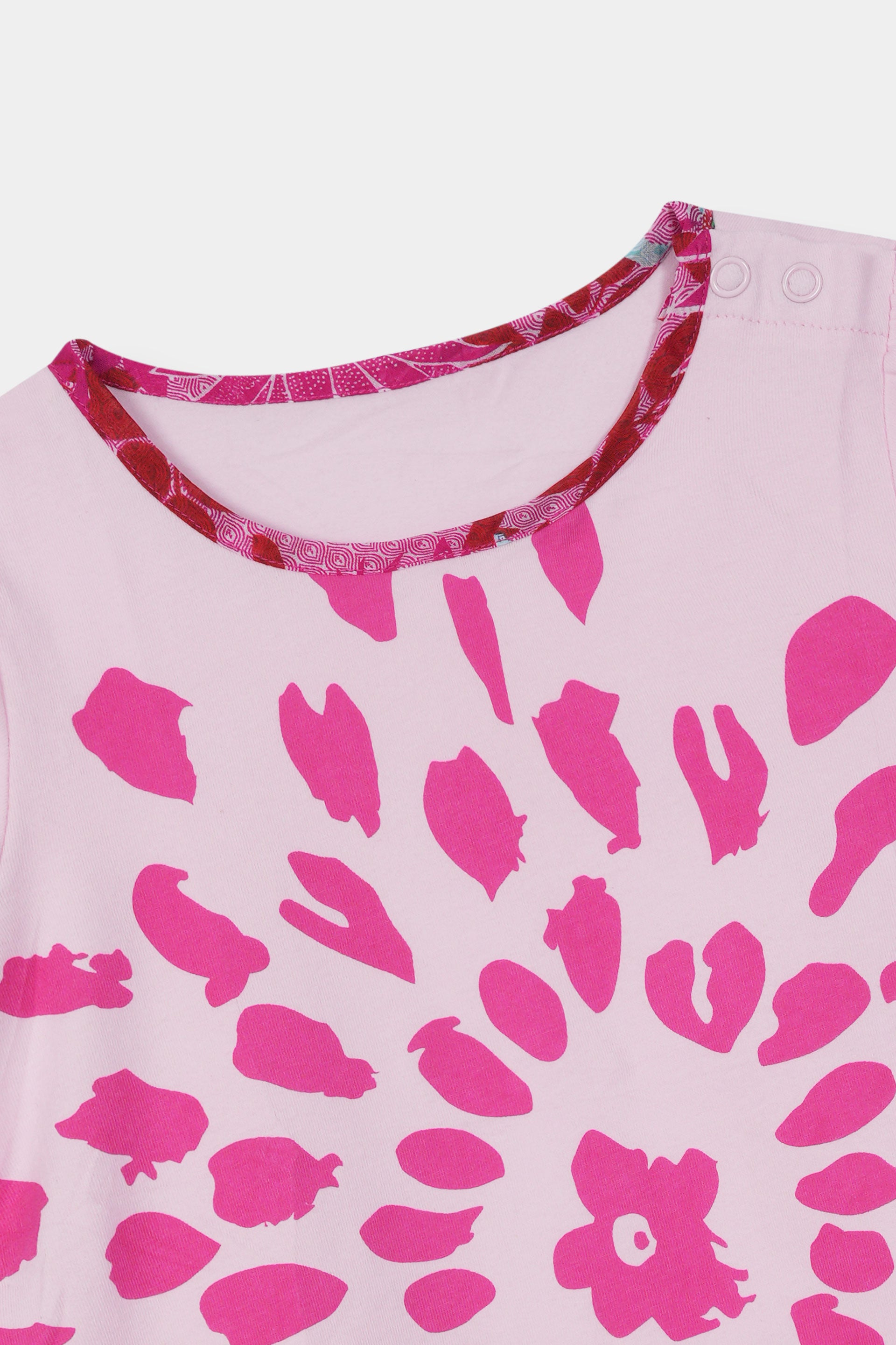 Girls 100% Imported Soft Cotton Pink Graphics Printed T- Shirt