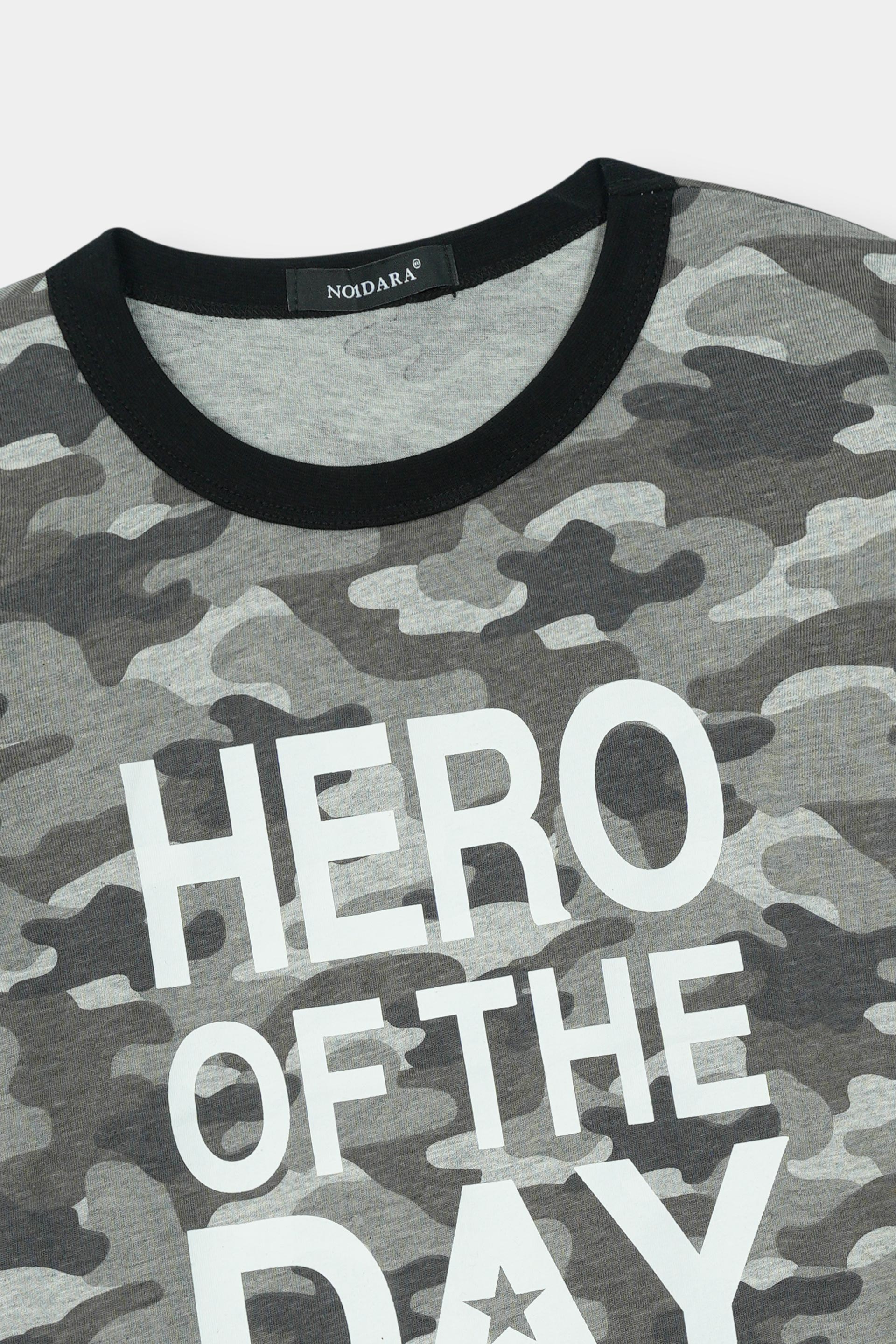 Boys 100% Imported Soft Cotton Camo Printed T-Shirt