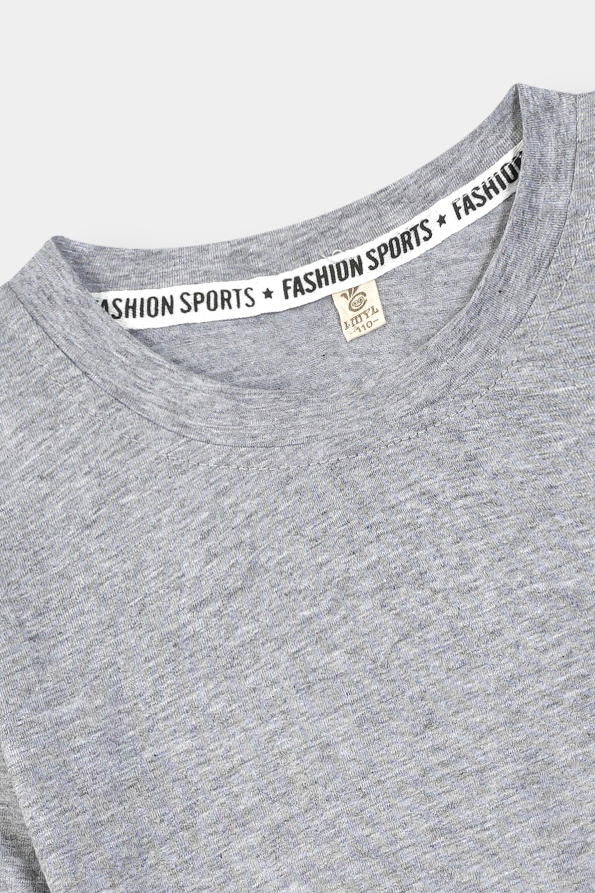 Boys 100% Imported Soft Cotton Light Grey Graphics Printed T-Shirt