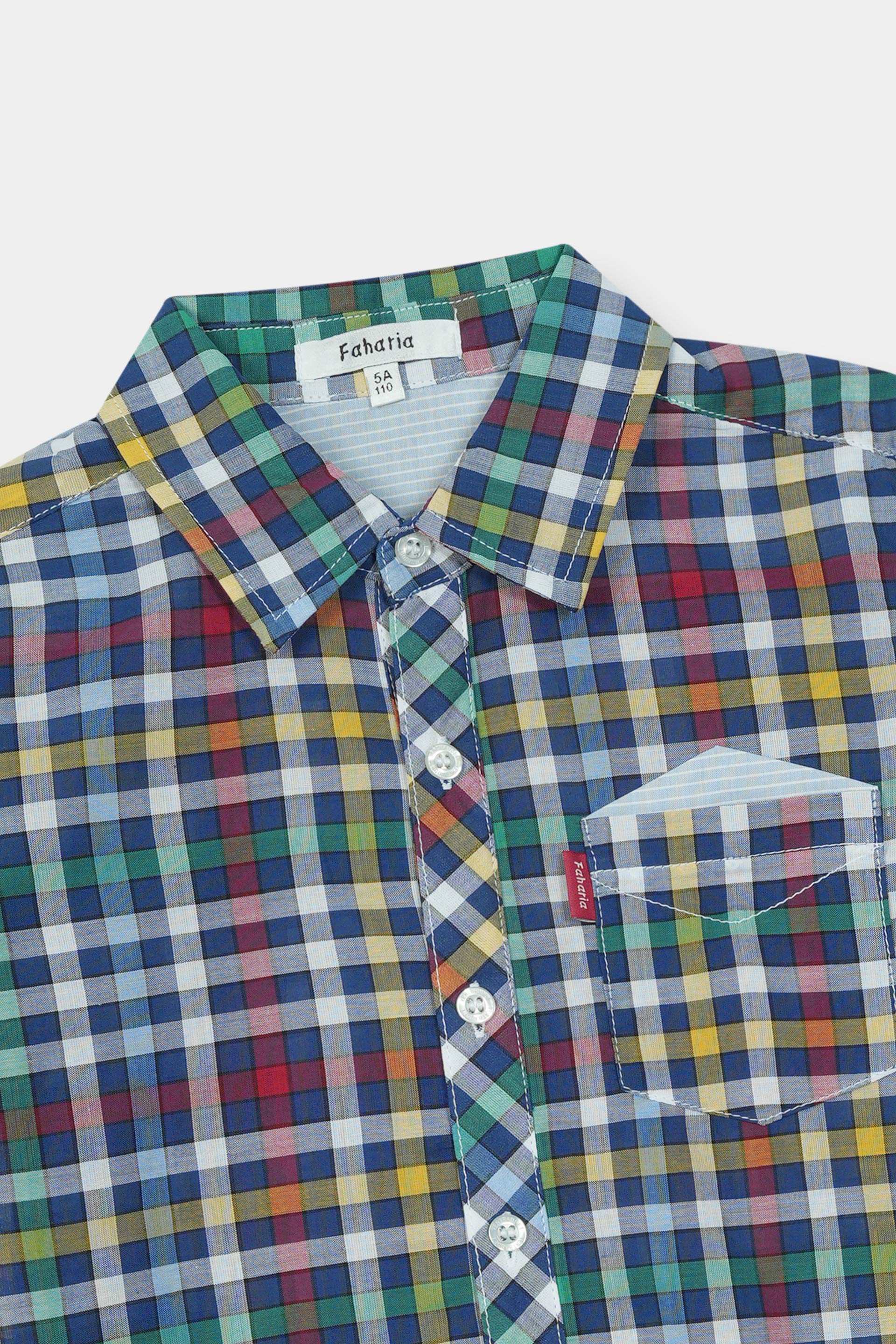 Boys 100% Imported Soft Cotton Check Casual Shirt Short Sleeve