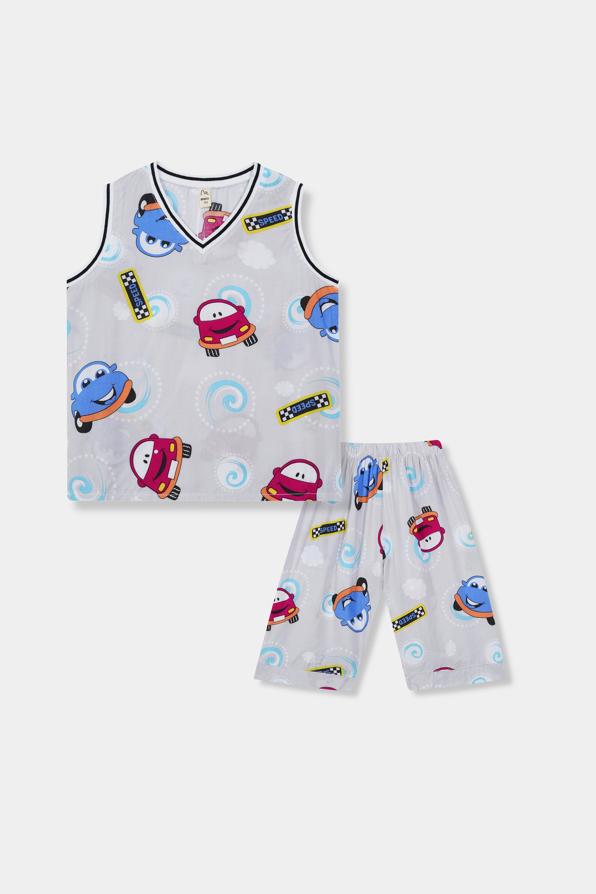 Kids 100% Imported Soft Cotton Printed Sleeveless Suit