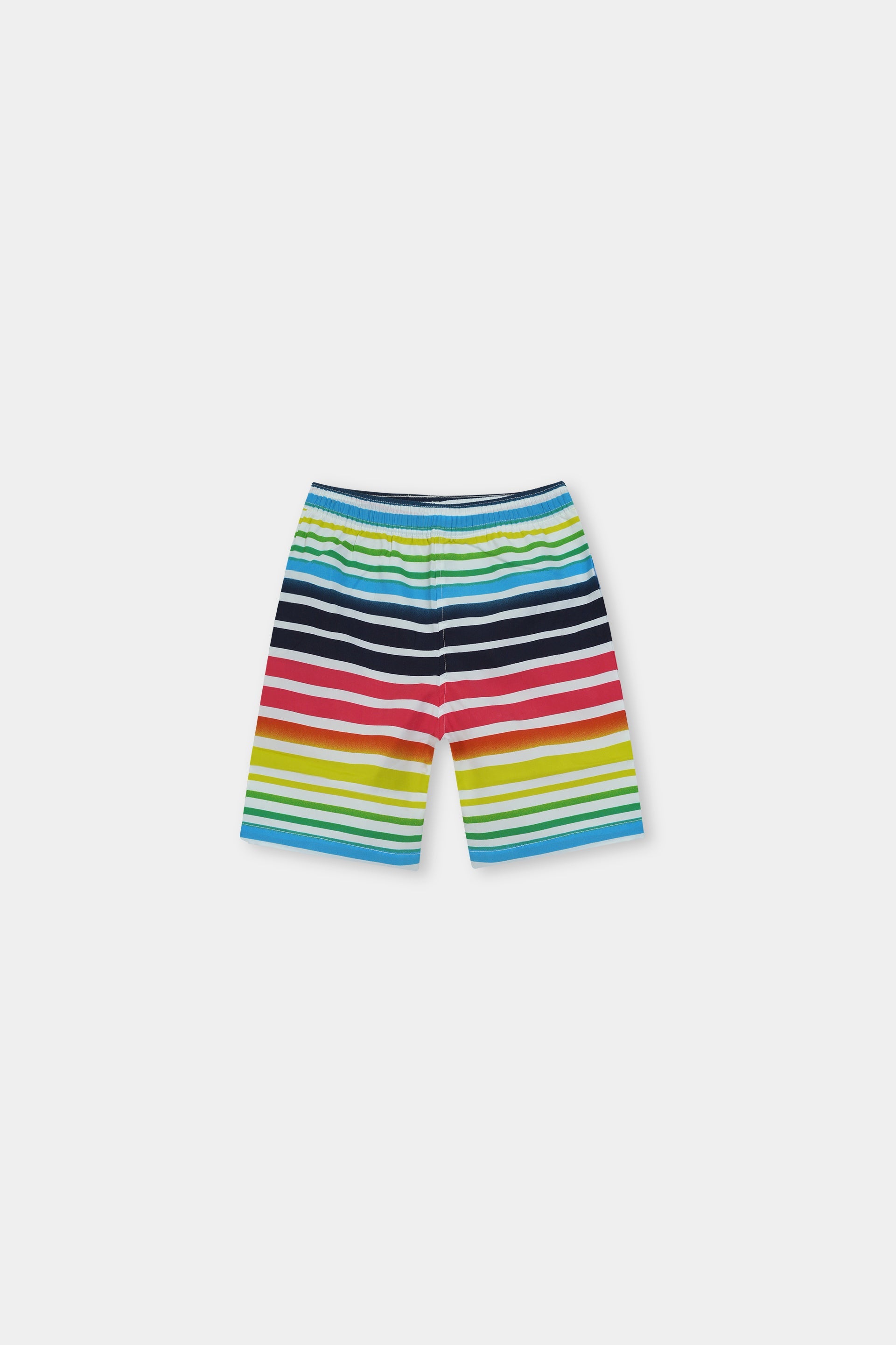 Kids 100% Imported Soft Cotton Rainbow Stripe Printed Shorts