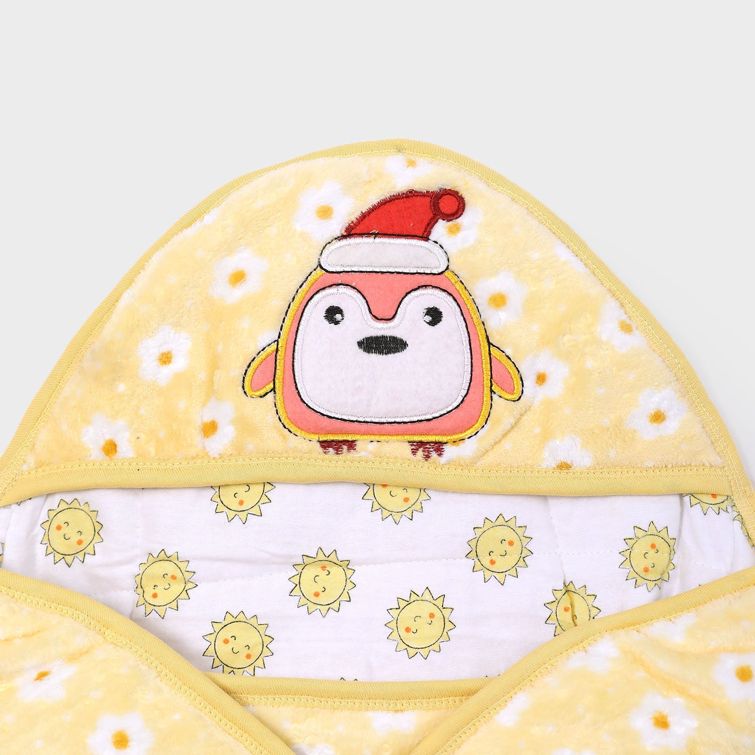 Imported Hooded Soft Blanket Cum Wrapper For Newborn Babies (0-12 Months)
