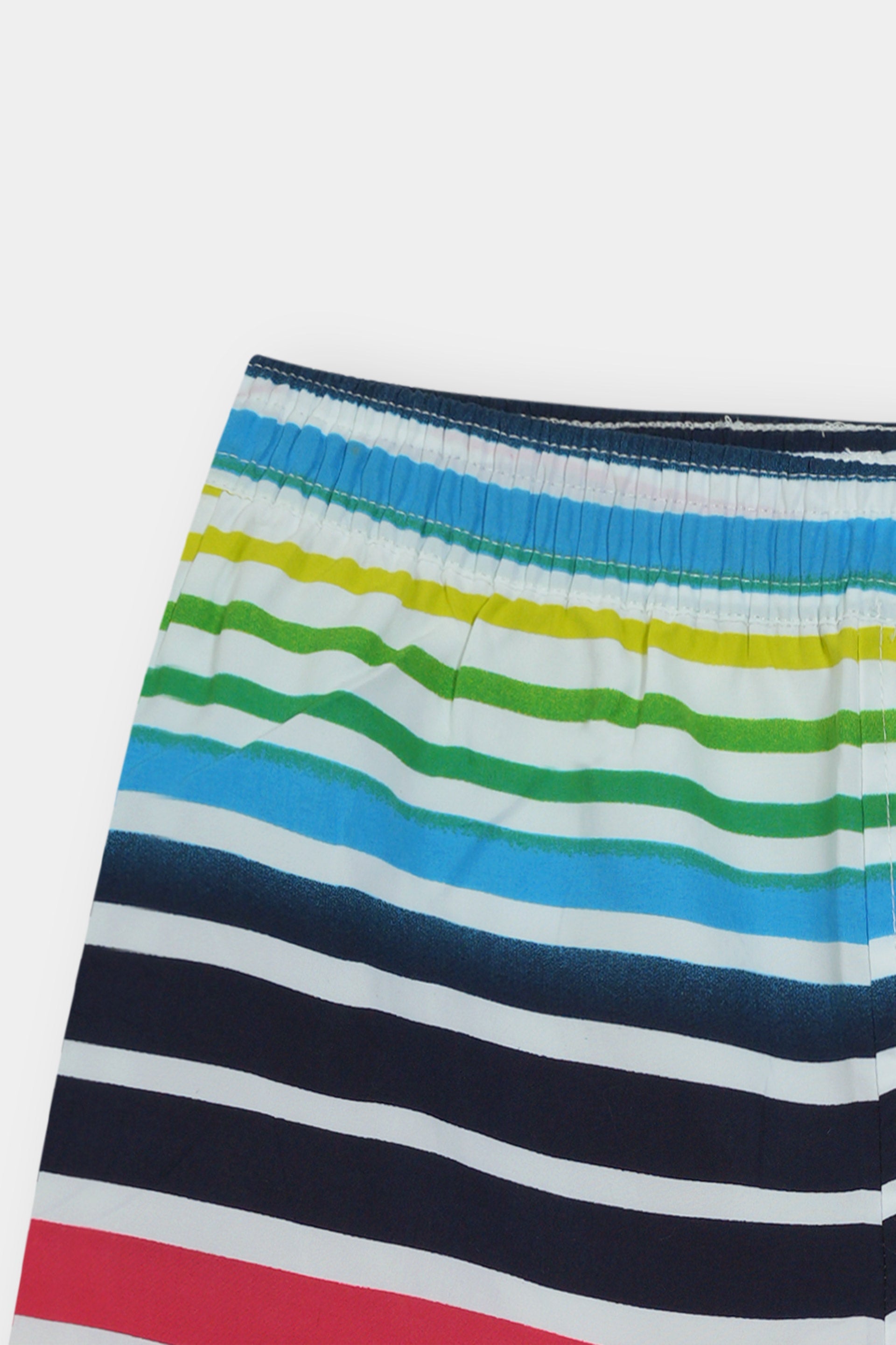 Kids 100% Imported Soft Cotton Rainbow Stripe Printed Shorts