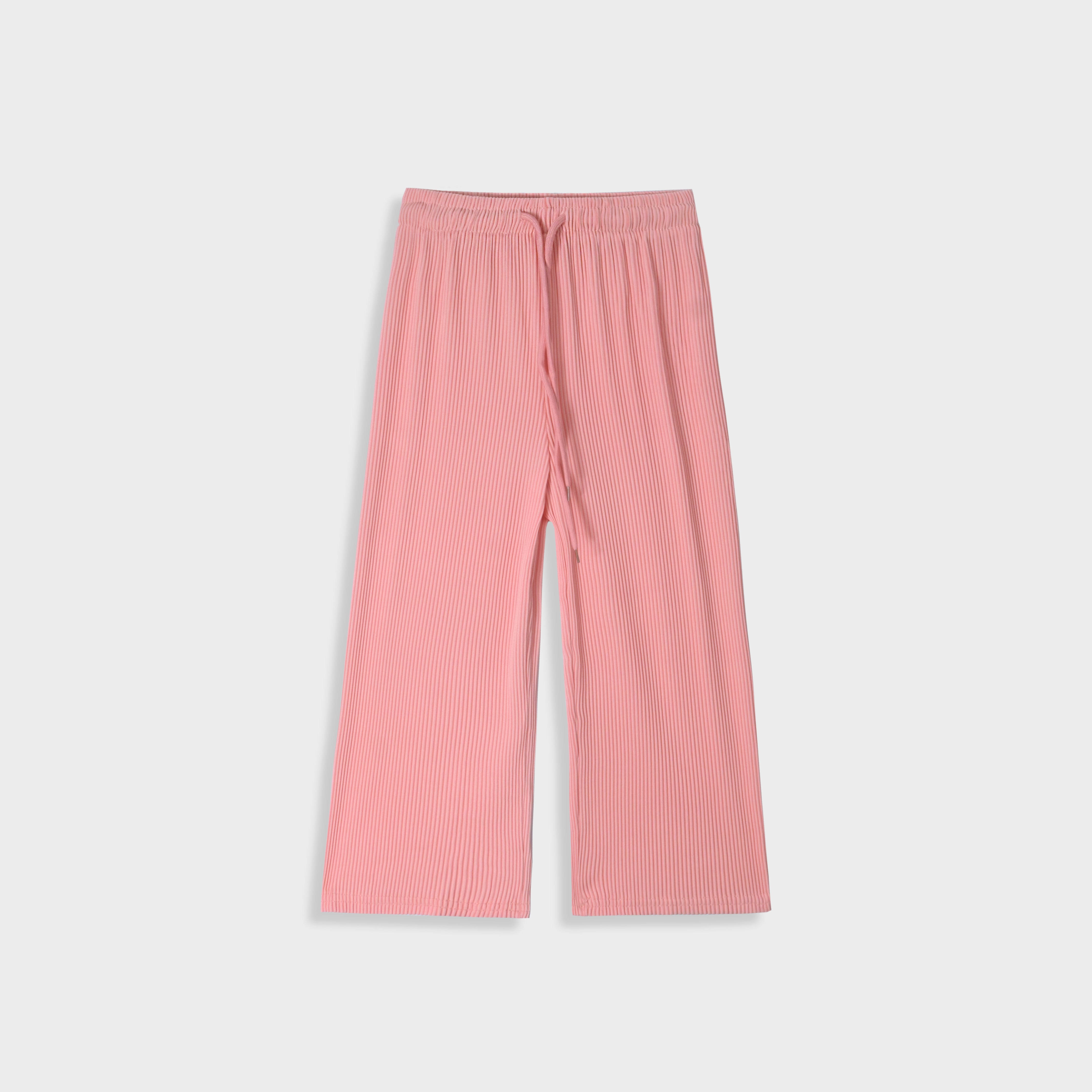 Imported Chifon Pink Bell Bottom Plazo Trouser For Girls
