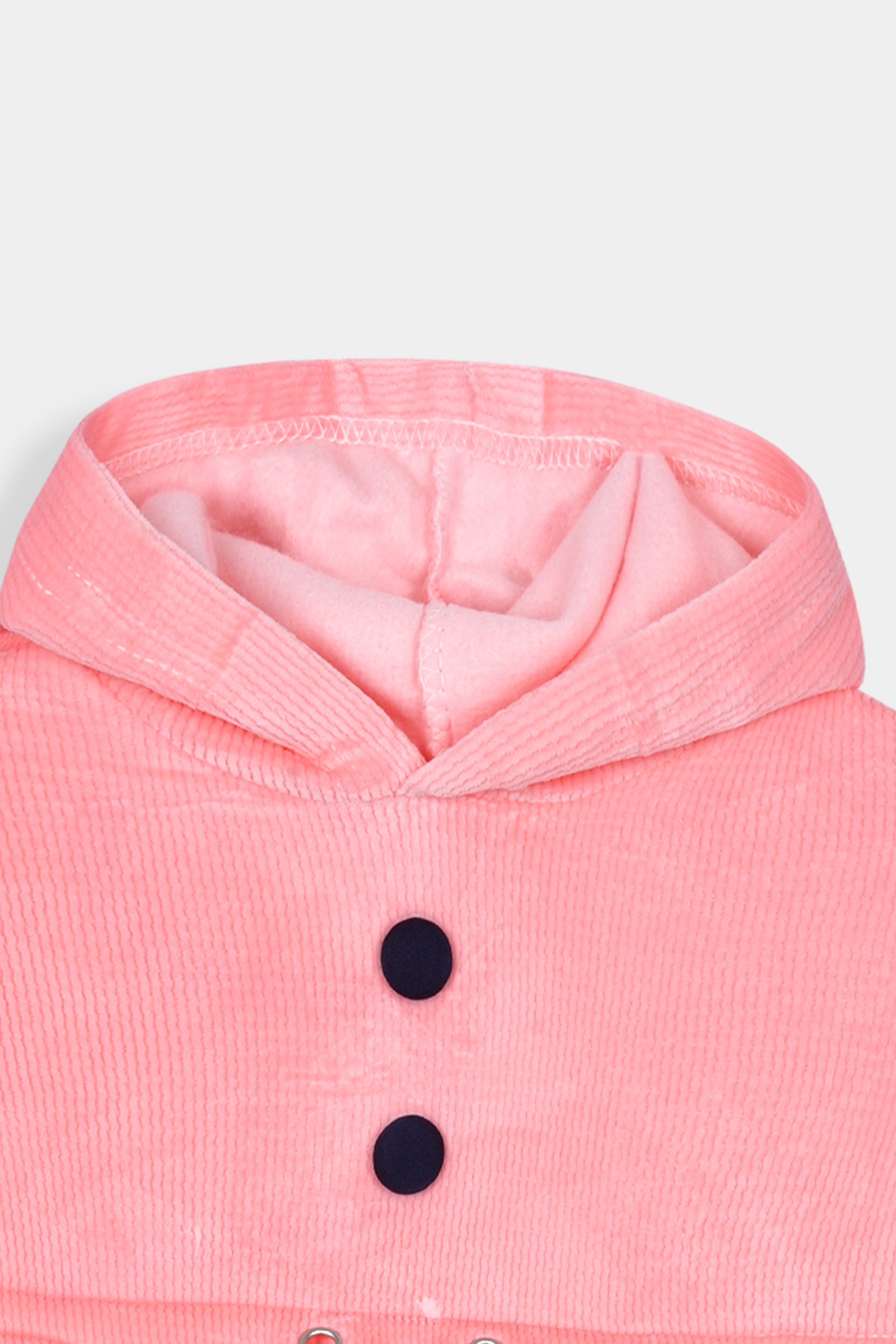 Imported Girls Pull Over Kotrai Velvet Hoodie Printed With Long Flare
