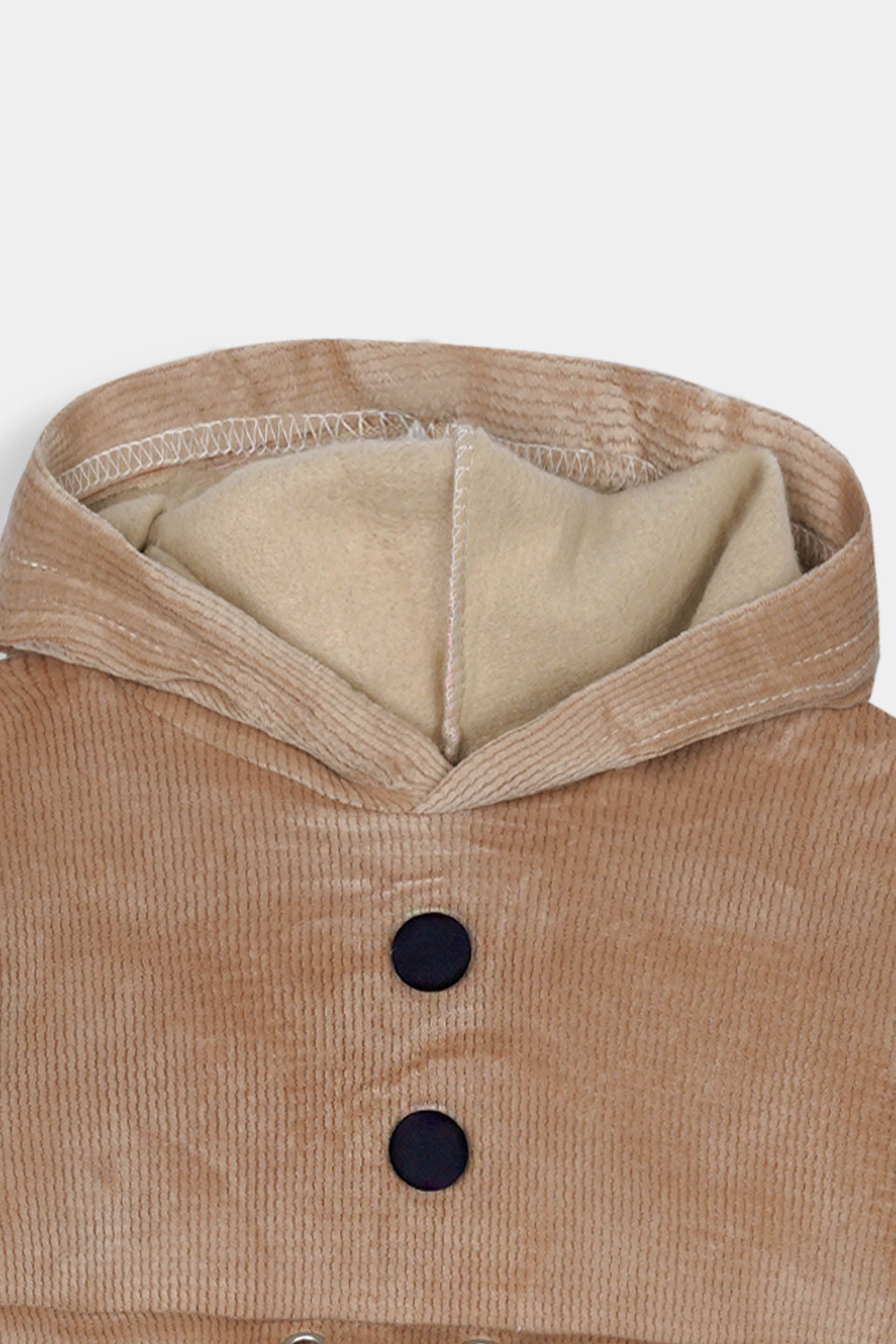 Imported Girls Pull Over Kotrai Velvet Hoodie Printed With Long Flare