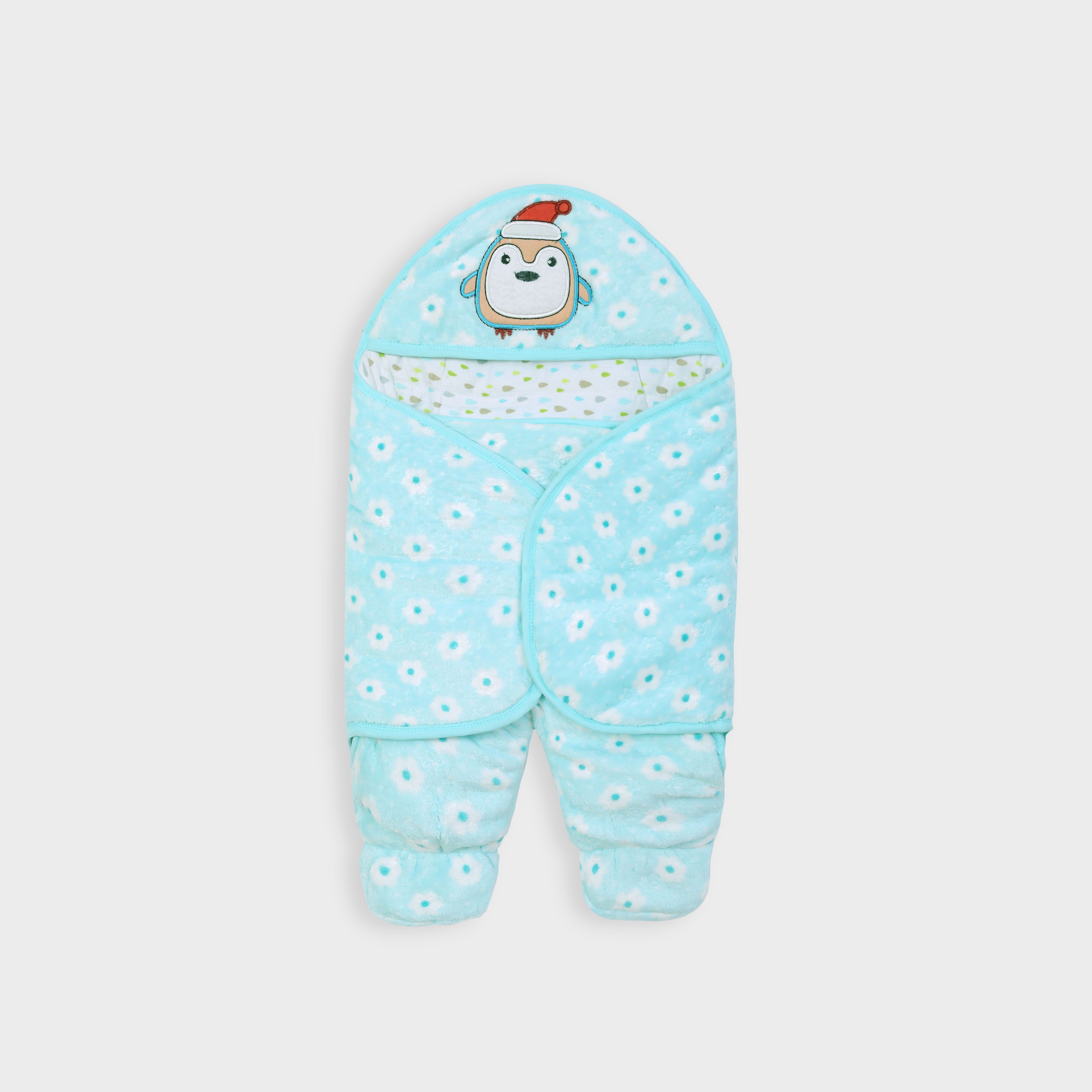 Imported Hooded Soft Blanket Cum Wrapper For Newborn Babies (0-12 Months)
