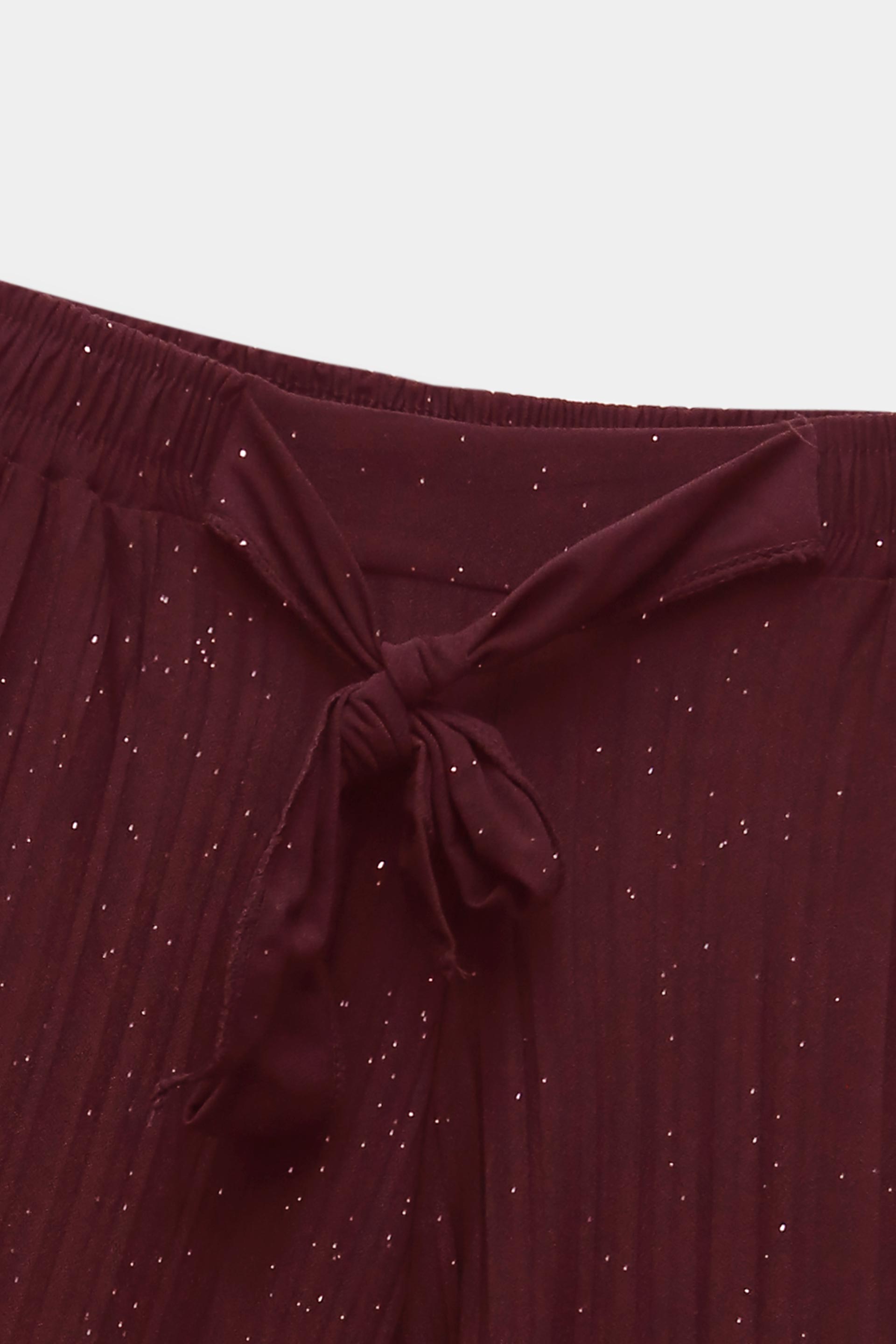 Girls Imported Linen Cotton Burgundy Bell Bottom Plazo Trouser(size 3 years to 12 years)
