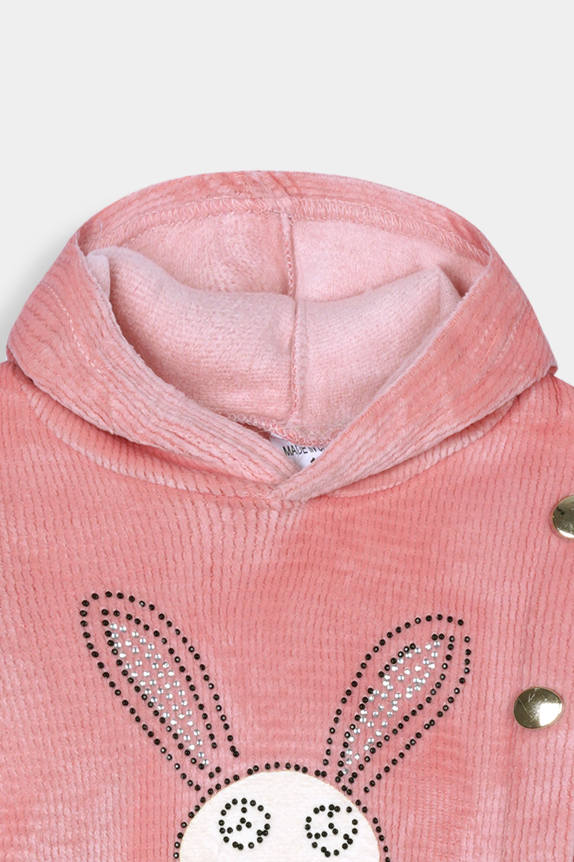Imported Girls Pull Over Kotrai Velvet Hoodie With Sequin