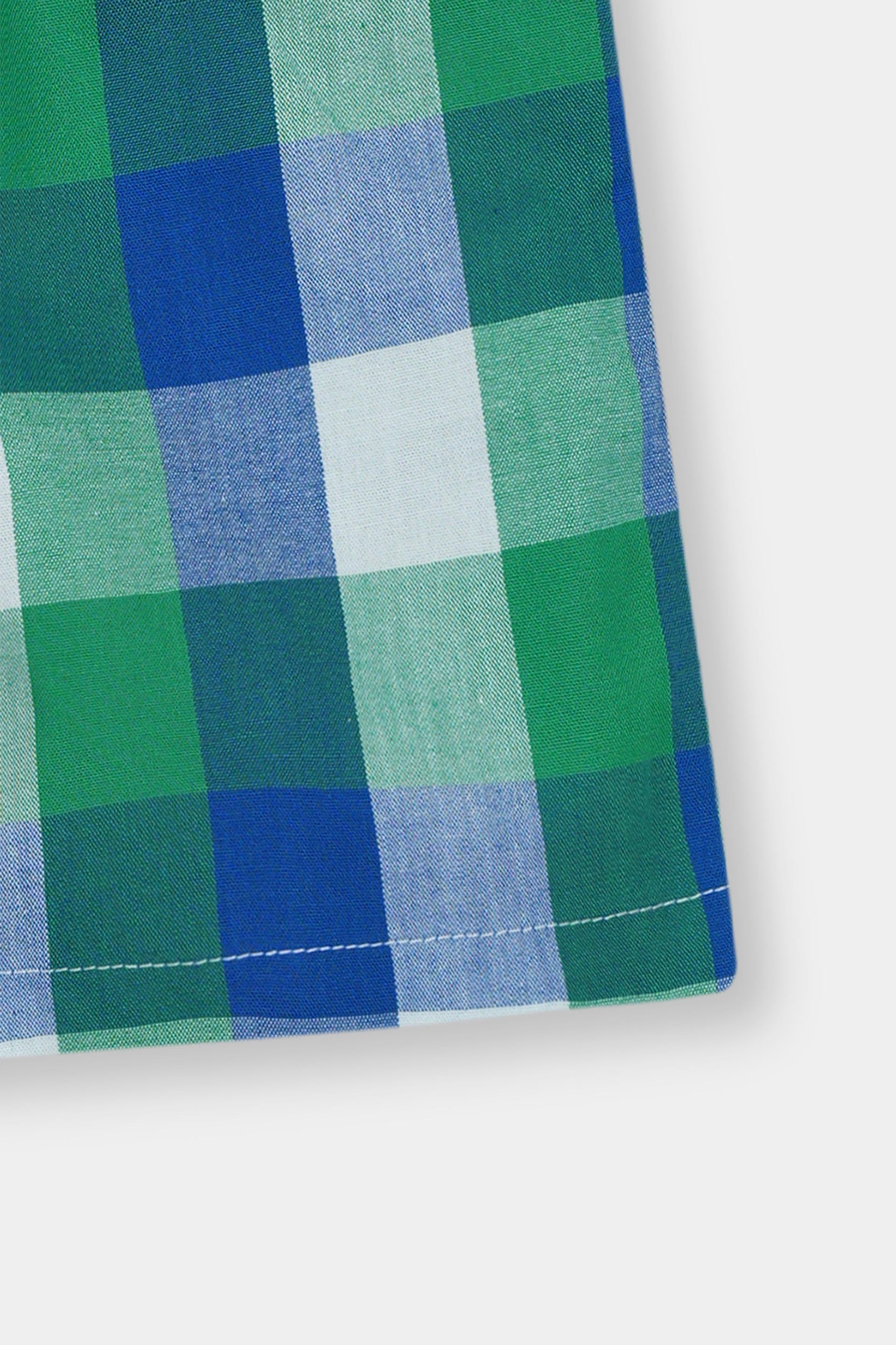 Kids 100% Imported Soft Cotton Green Check Shorts