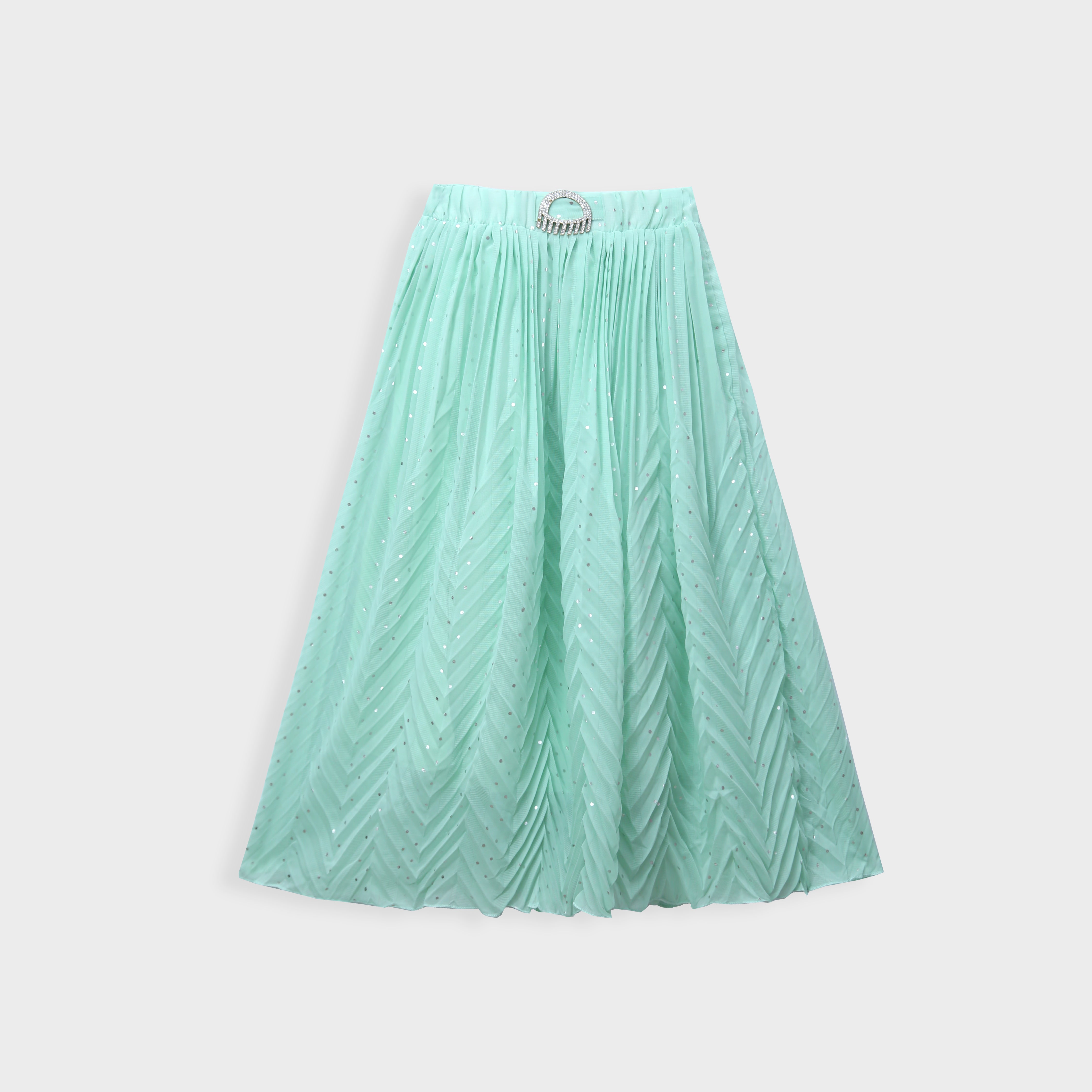 Imported Bell Bottom Aqua Chifon Skirt For Girls