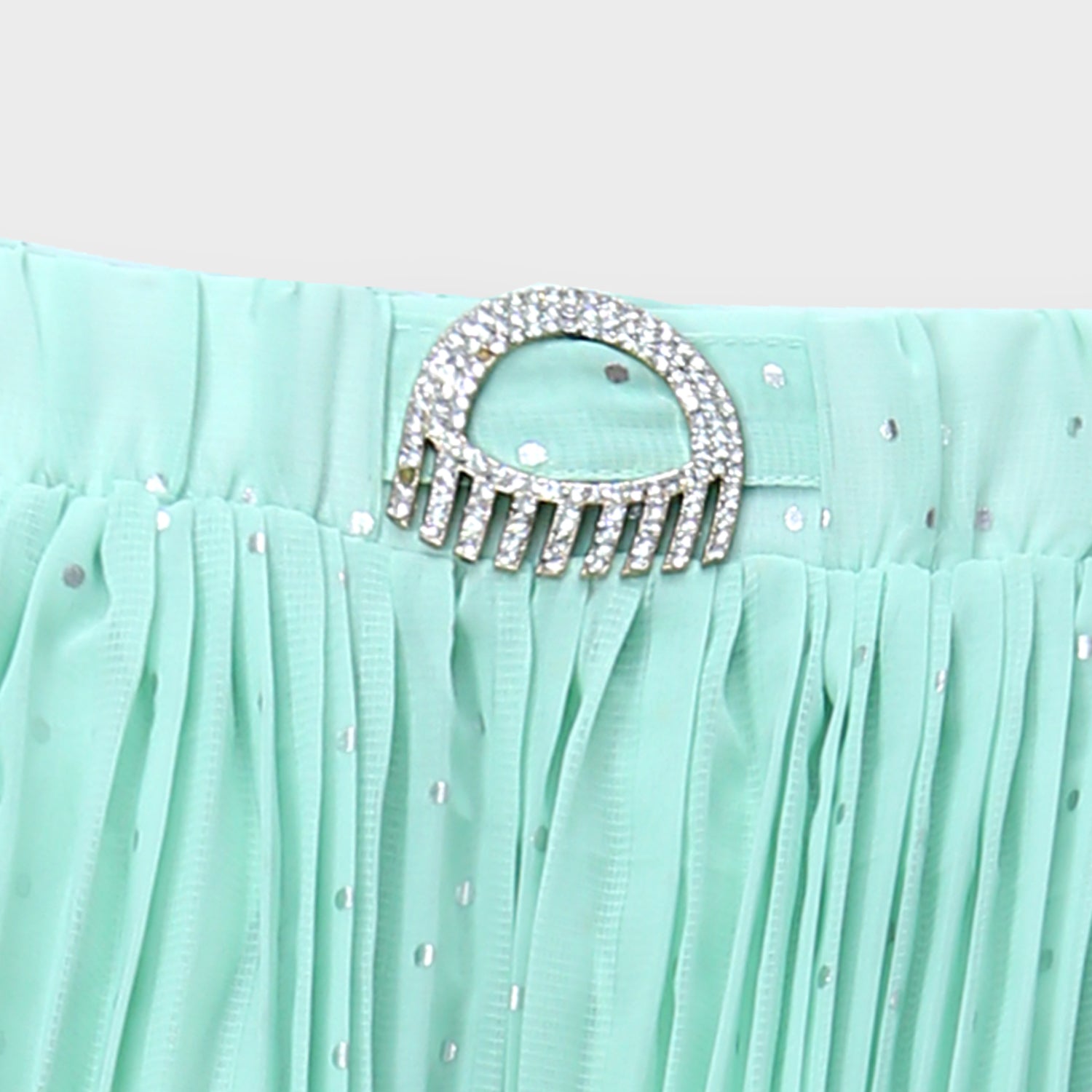 Imported Bell Bottom Aqua Chifon Skirt For Girls
