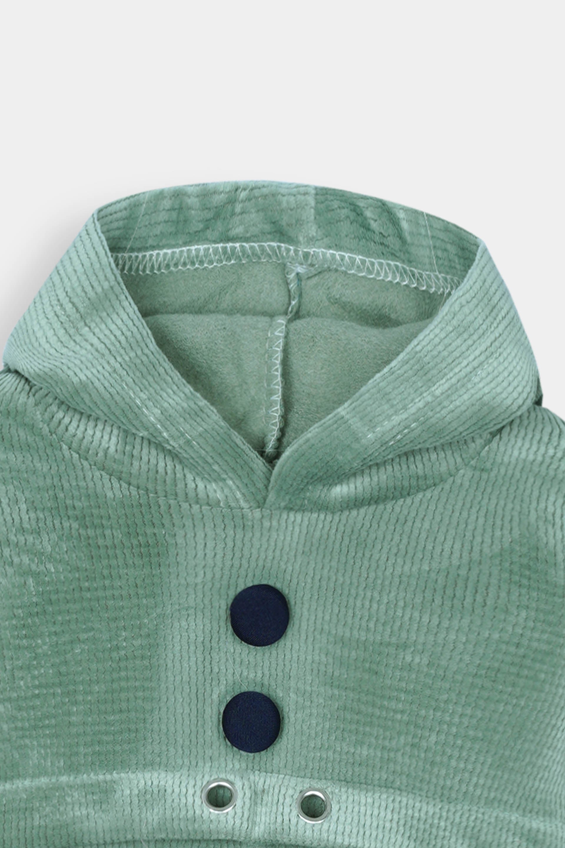 Imported Girls Pull Over Kotrai Velvet Hoodie Printed With Long Flare