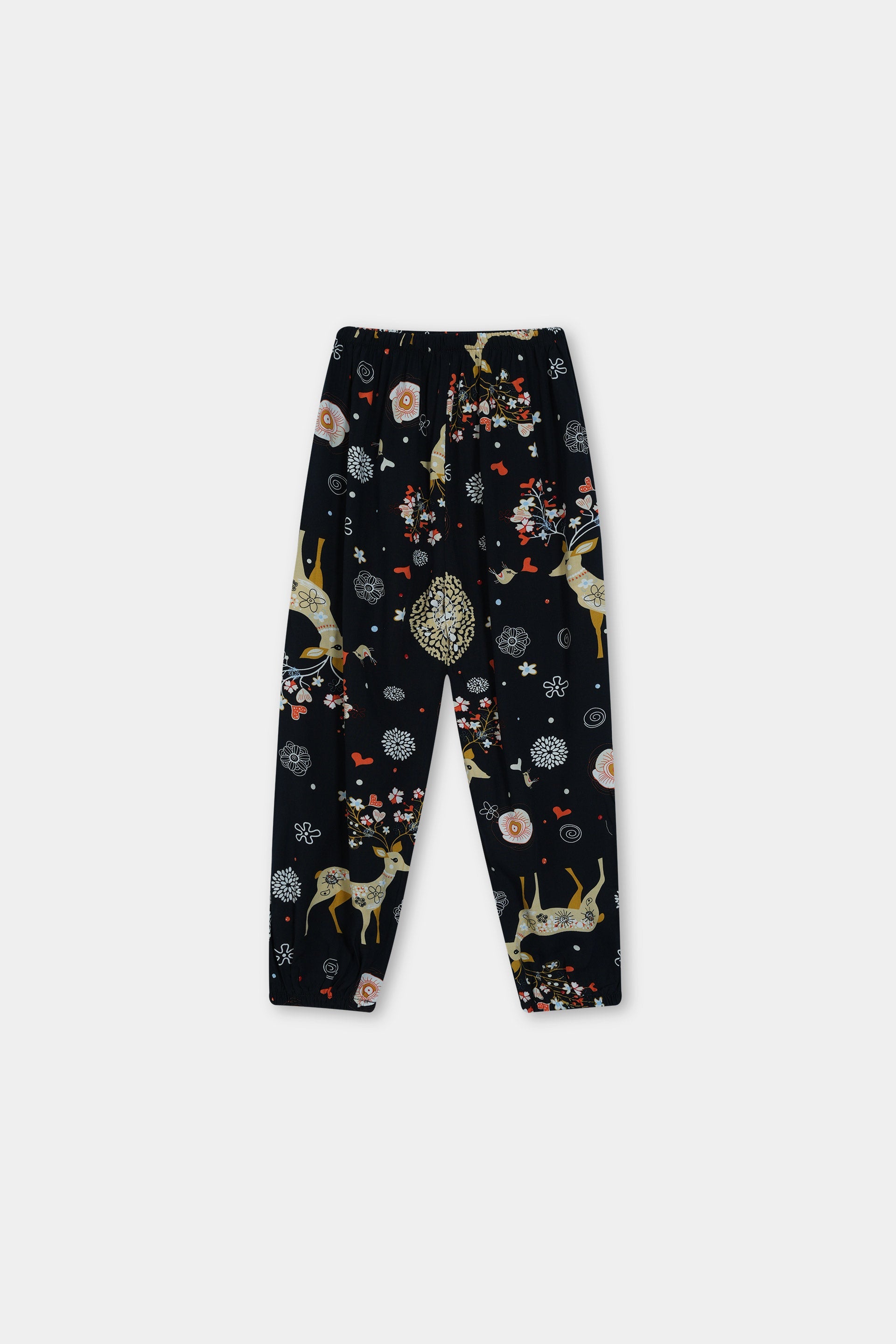 Girls 100% Imported Soft Cotton Black Printed Trouser