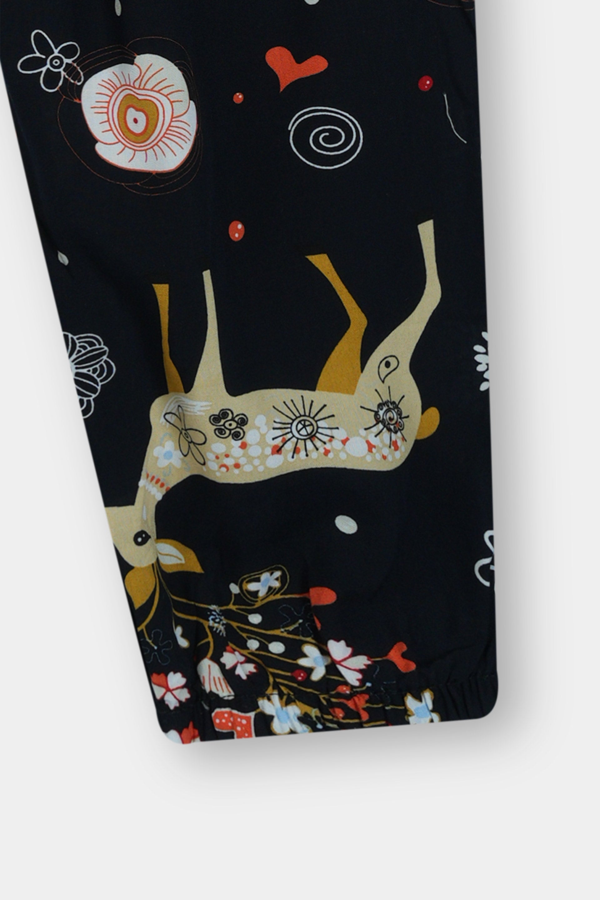 Girls 100% Imported Soft Cotton Black Printed Trouser
