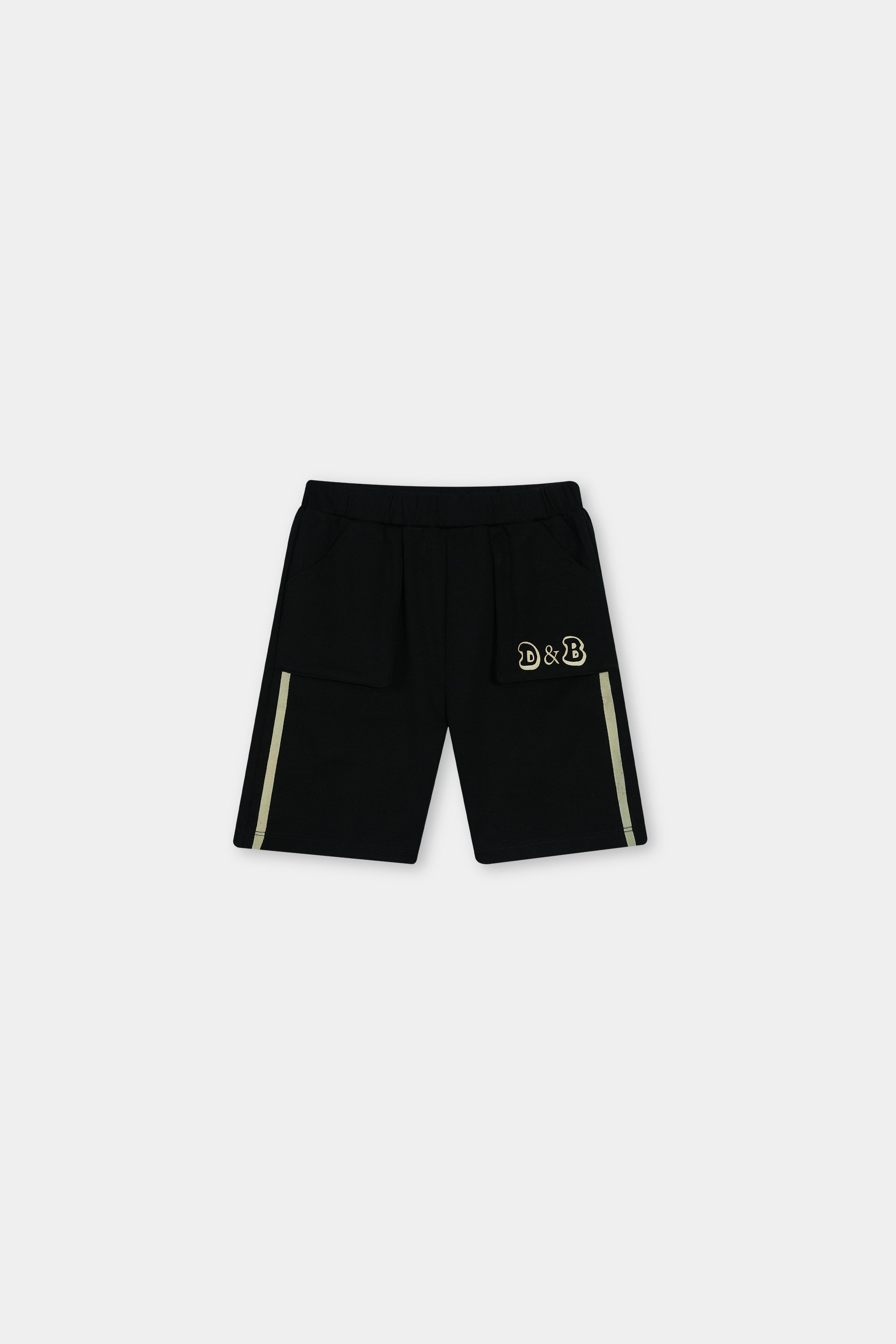Kids 100% Imported Soft Cotton Black Shorts With logo Printed
