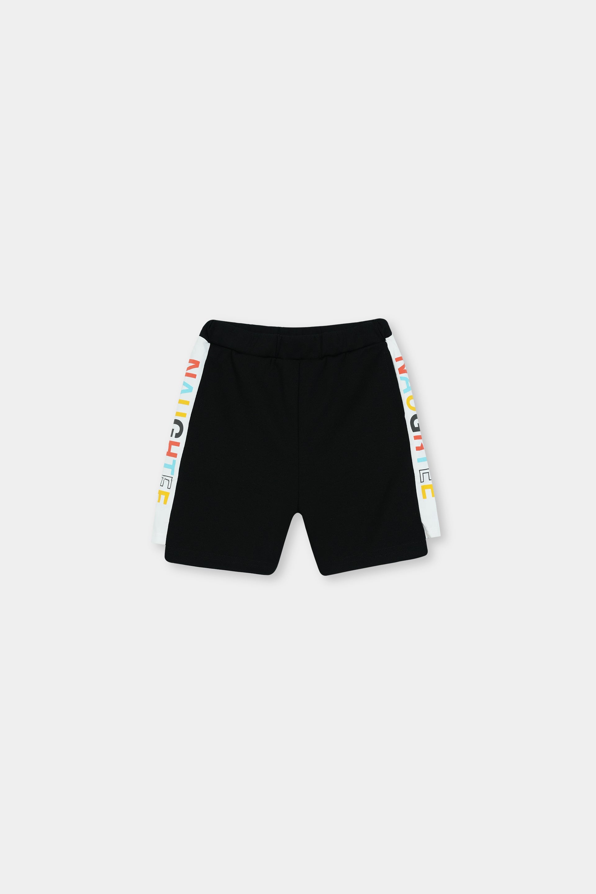 Kids 100% Imported Soft Cotton Black Printed Shorts