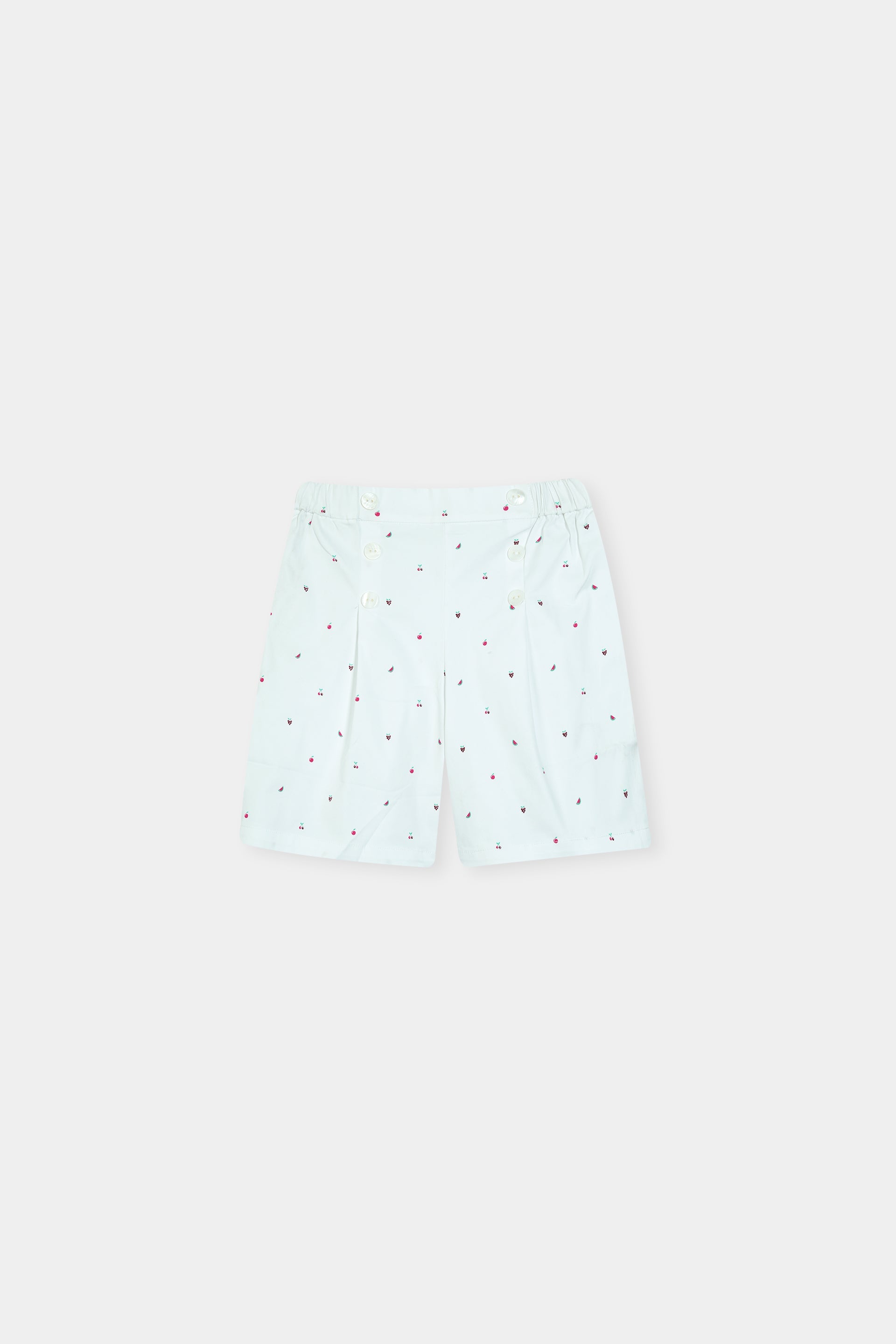 Kids 100% Imported Soft Cotton White Printed Shorts