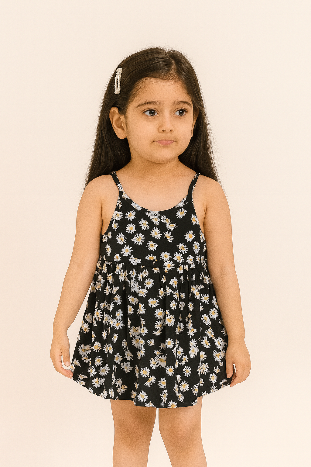 Girls 100% Imported Soft Cotton All Over Flower Printed Frock