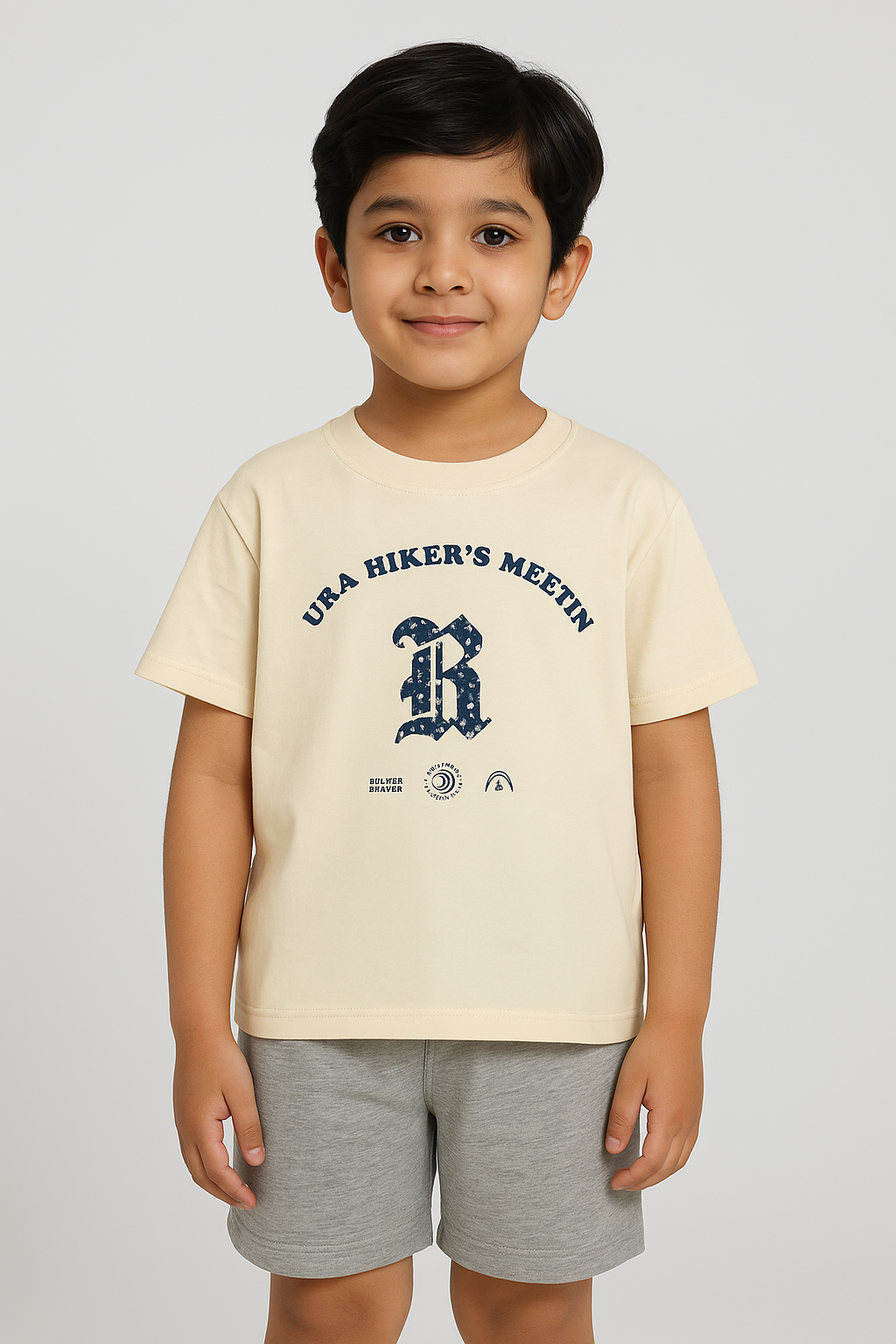 Boys Imported Slogan Graphic Printed Skin Drop Shoulder T-Shirt