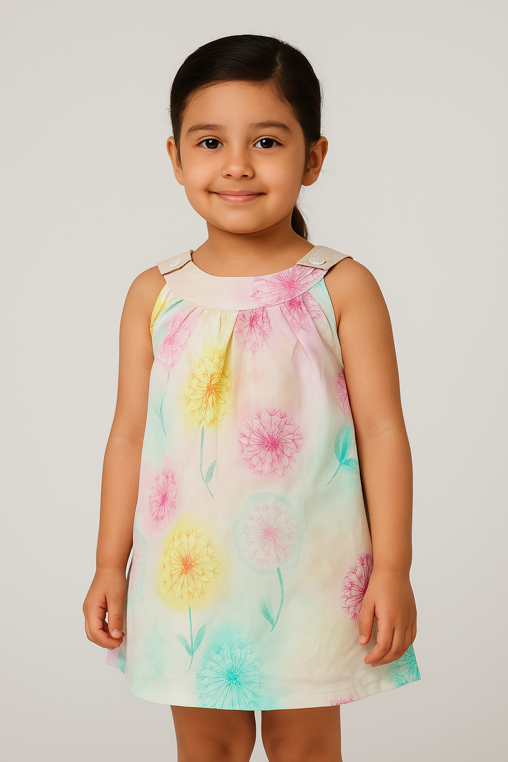 Girls 100%Imported Soft Cotton Printed Multi Color Tank - T