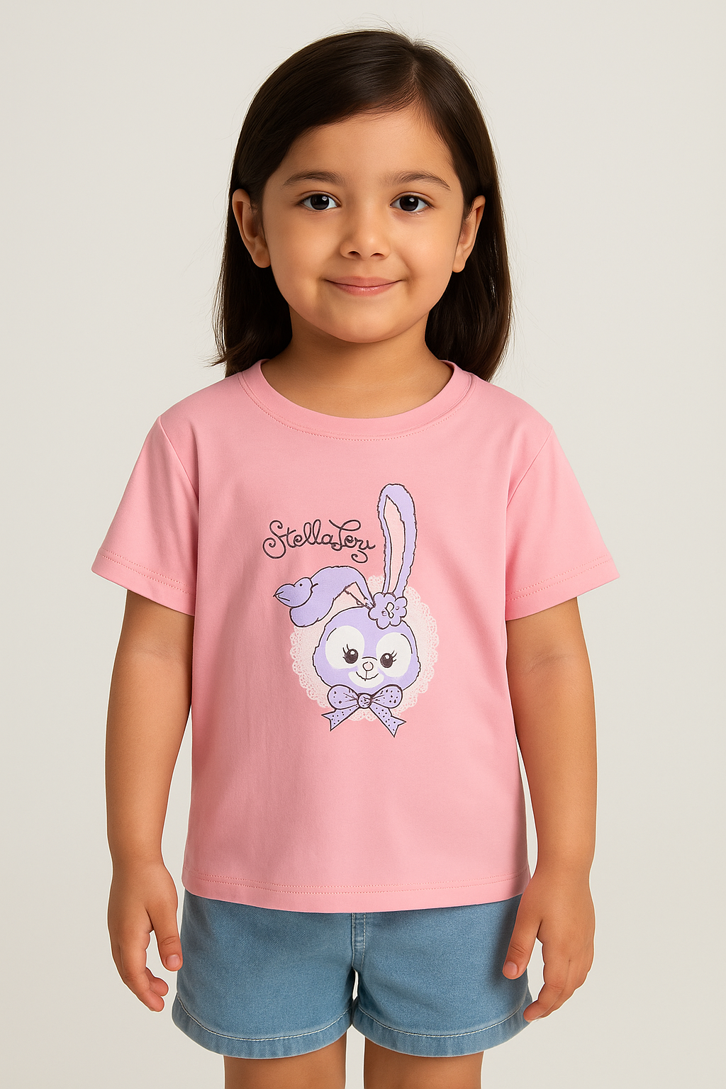 Girls Imported Soft Cotton Graphic Printed T-Shirt