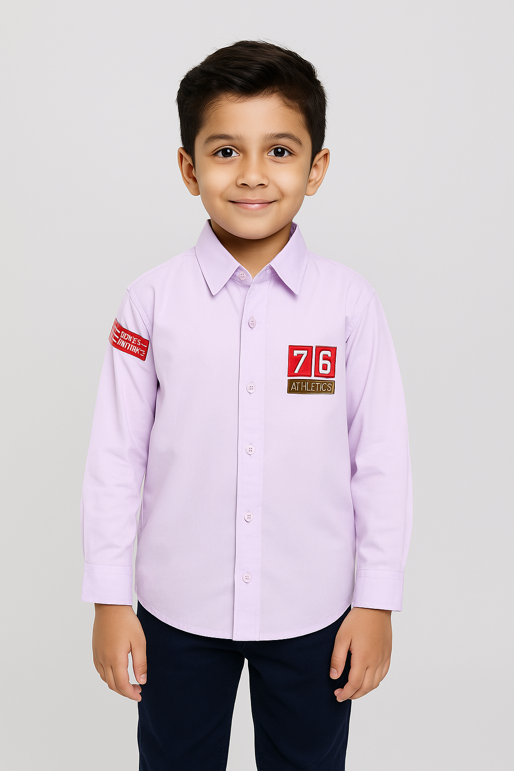 Imported Boys Embroidered Soft Cotton Casual Shirt